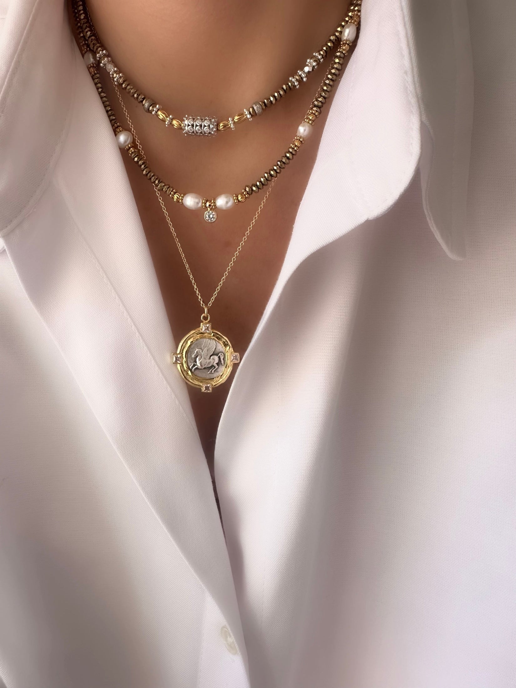 Pyrite Strong Necklace (925 Silver and Pyrite)