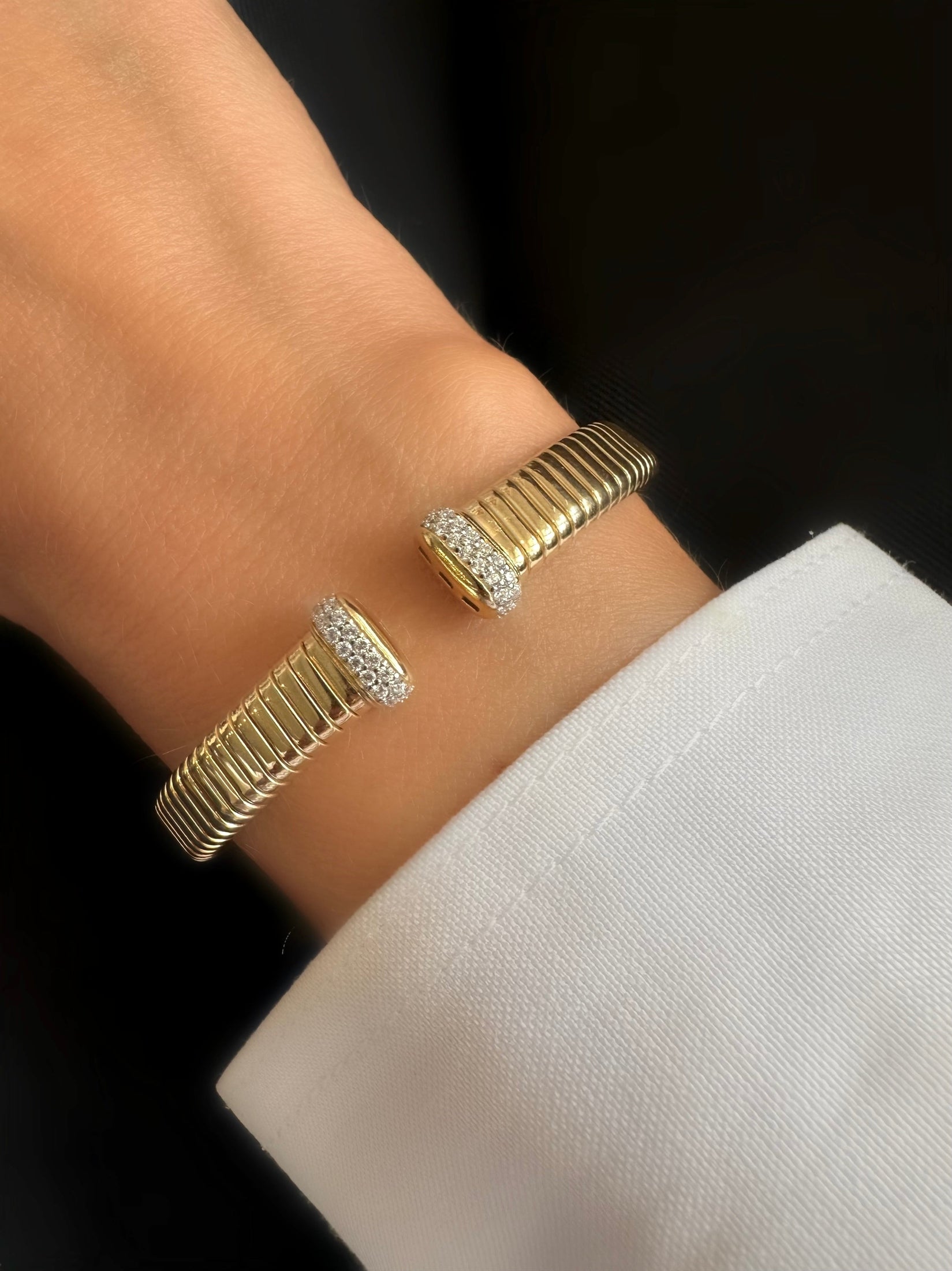 Brazalete Cruise Open (Plata 925 bañada Oro 18k)
