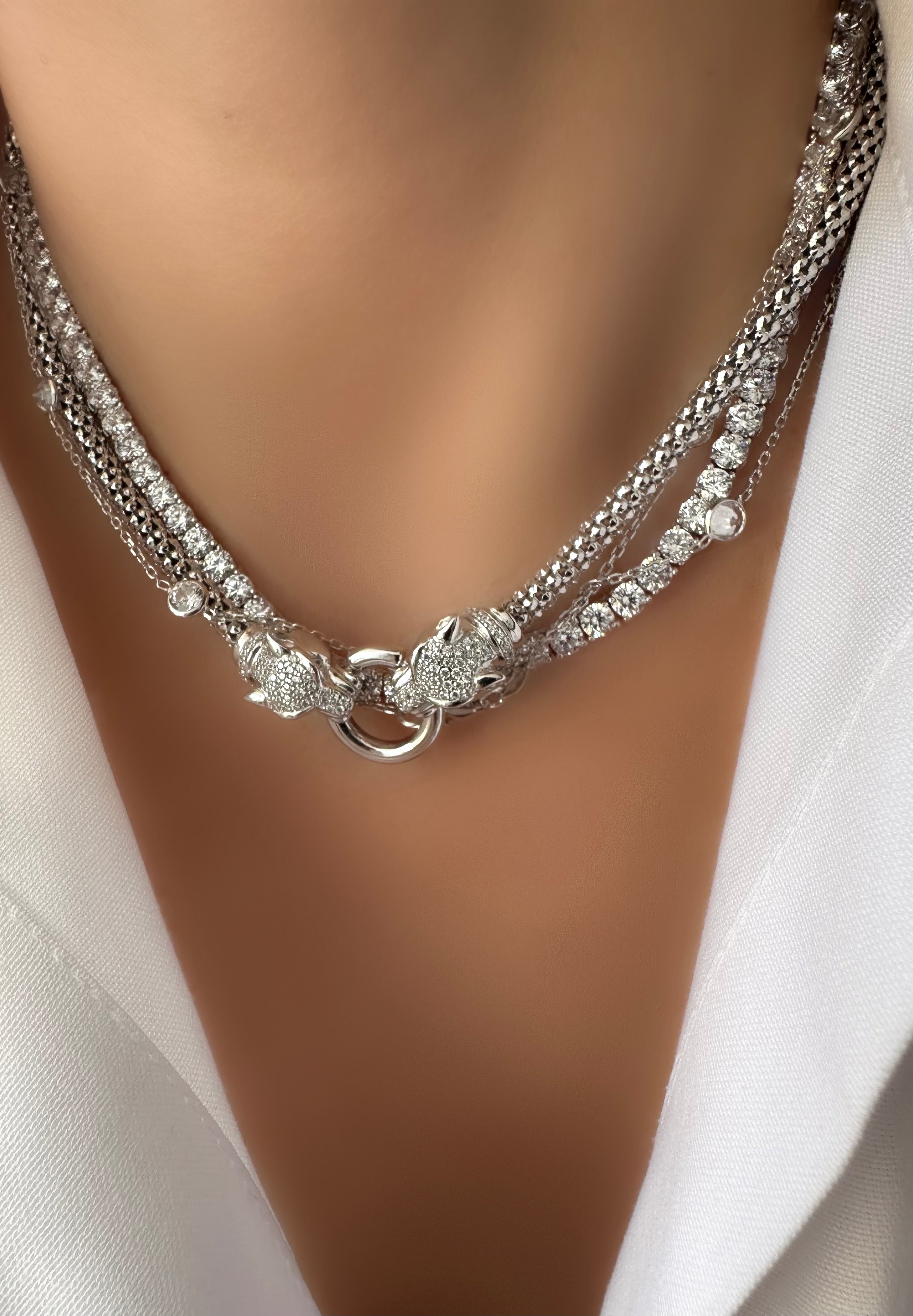 Panther Halskette (925er Sterlingsilber)