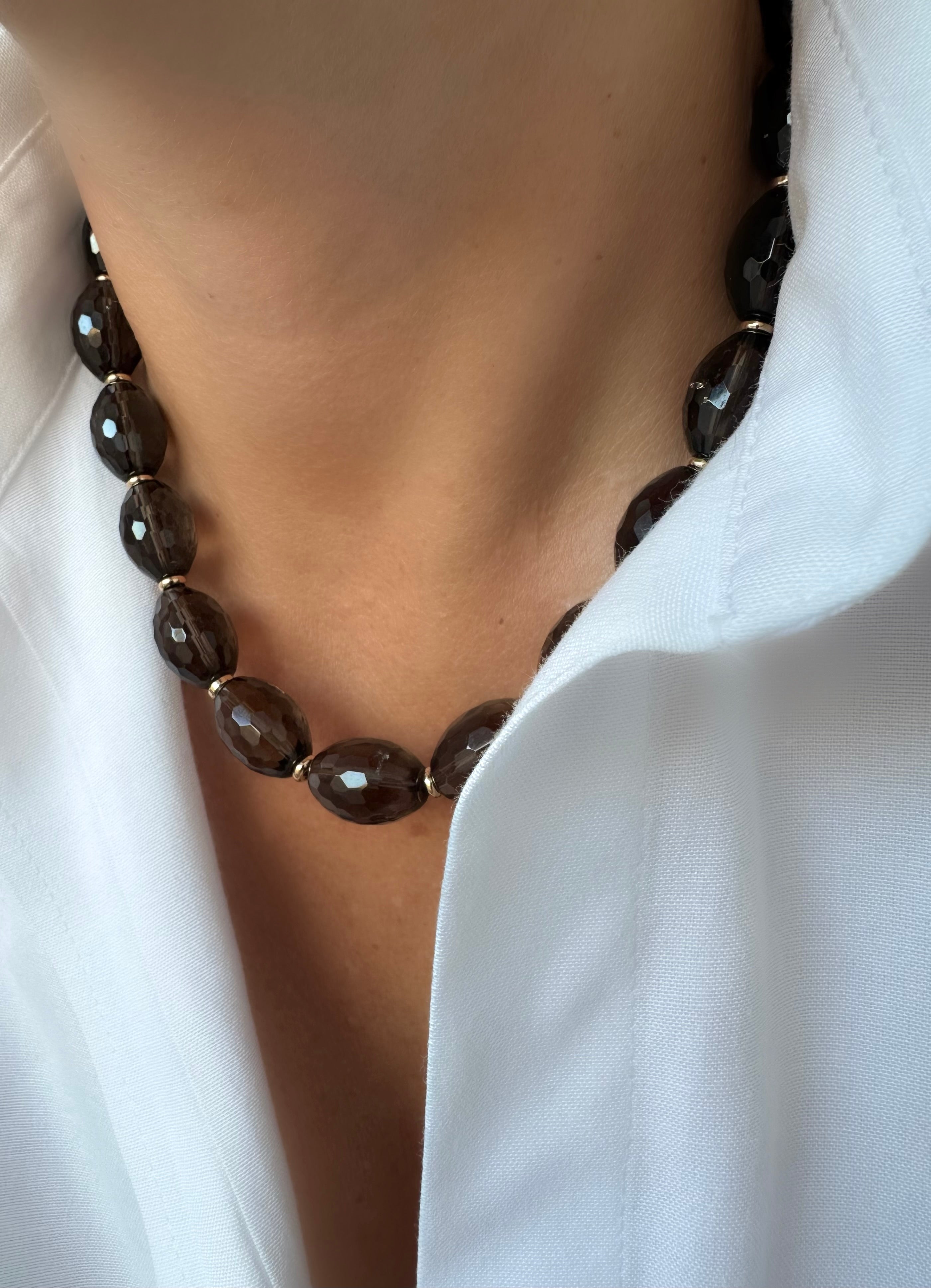 Collar Stones Royal (Cuarzo Ahumado)