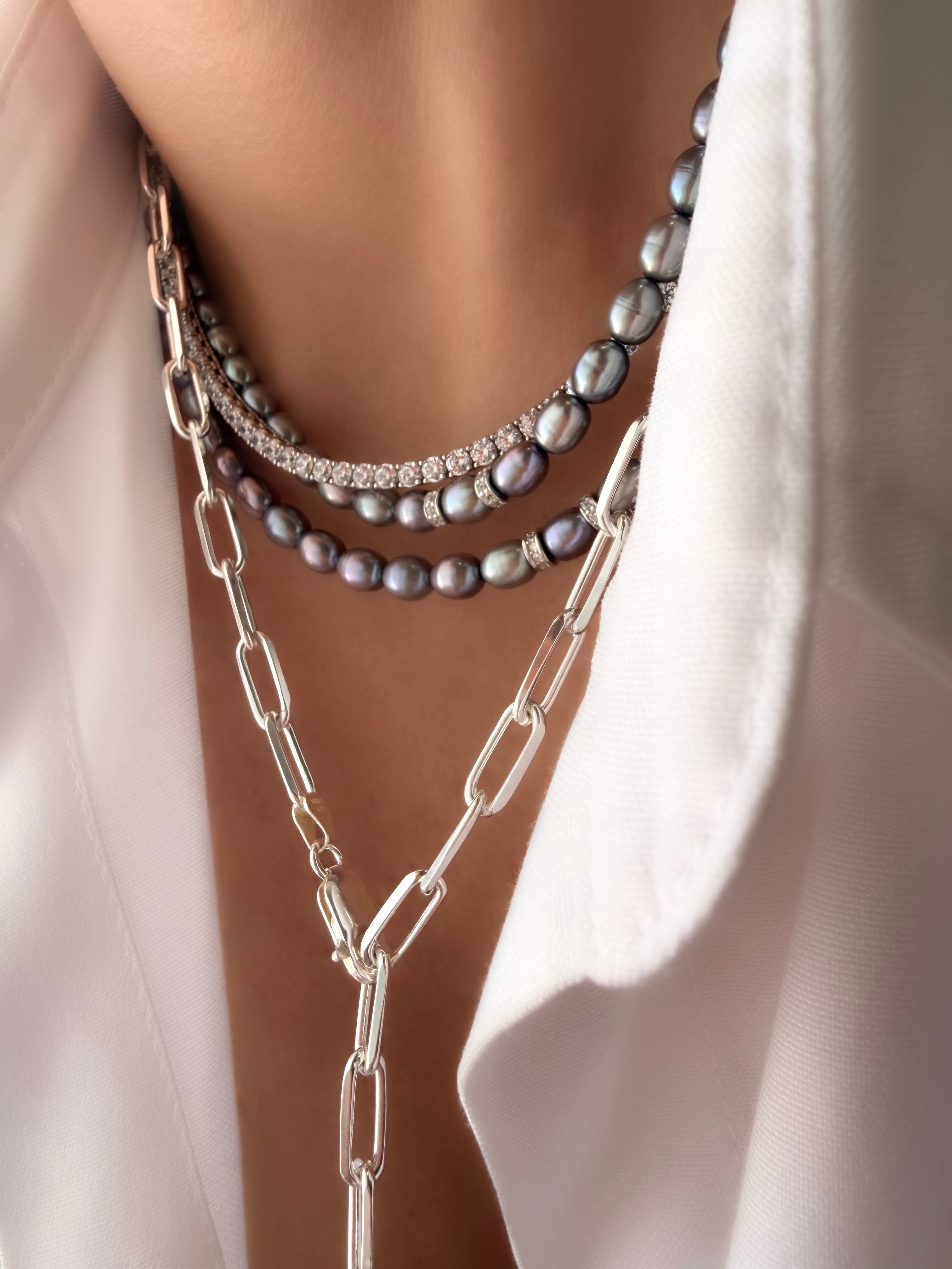 Collar Dolce Grey (Plata 925 y Perlas naturales)