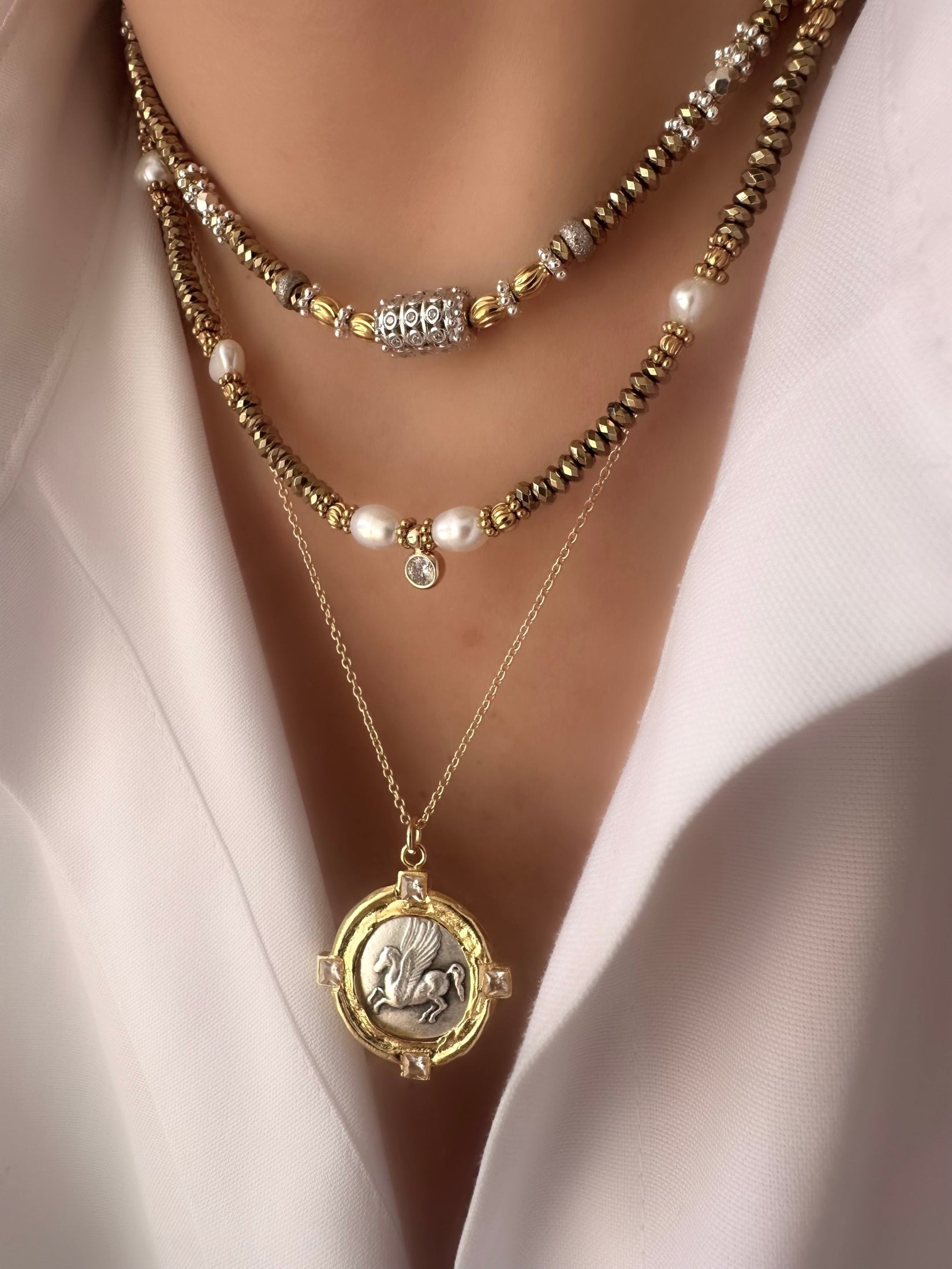 Pyrite Strong Necklace (925 Silver and Pyrite)