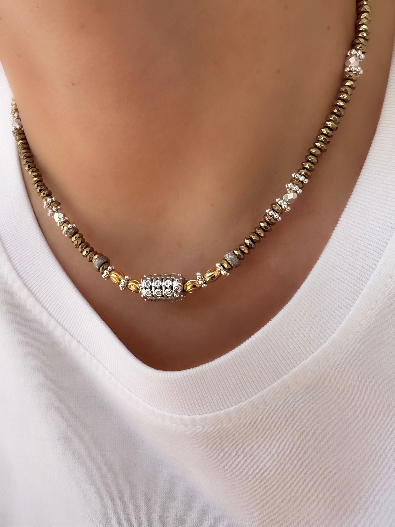 Collar Pirita Strong (Plata 925 y Pirita)