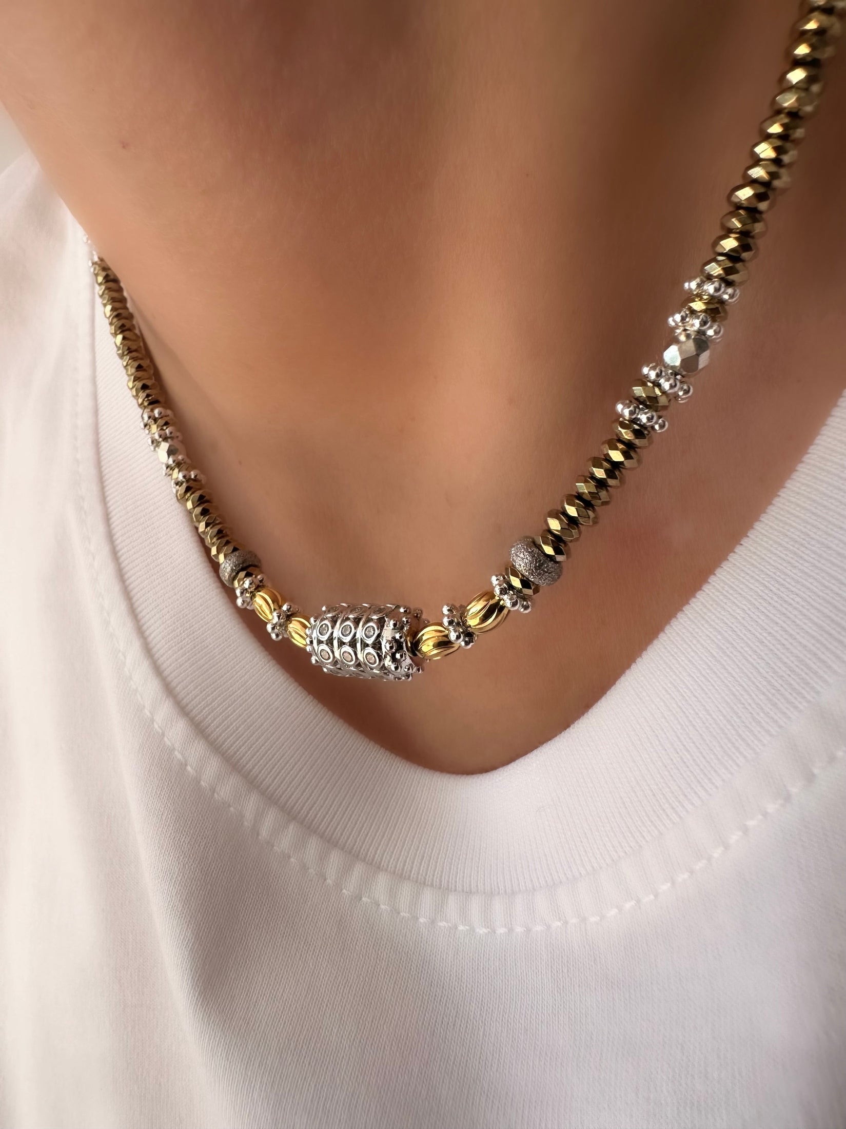 Pyrite Strong Necklace (925 Silver and Pyrite)