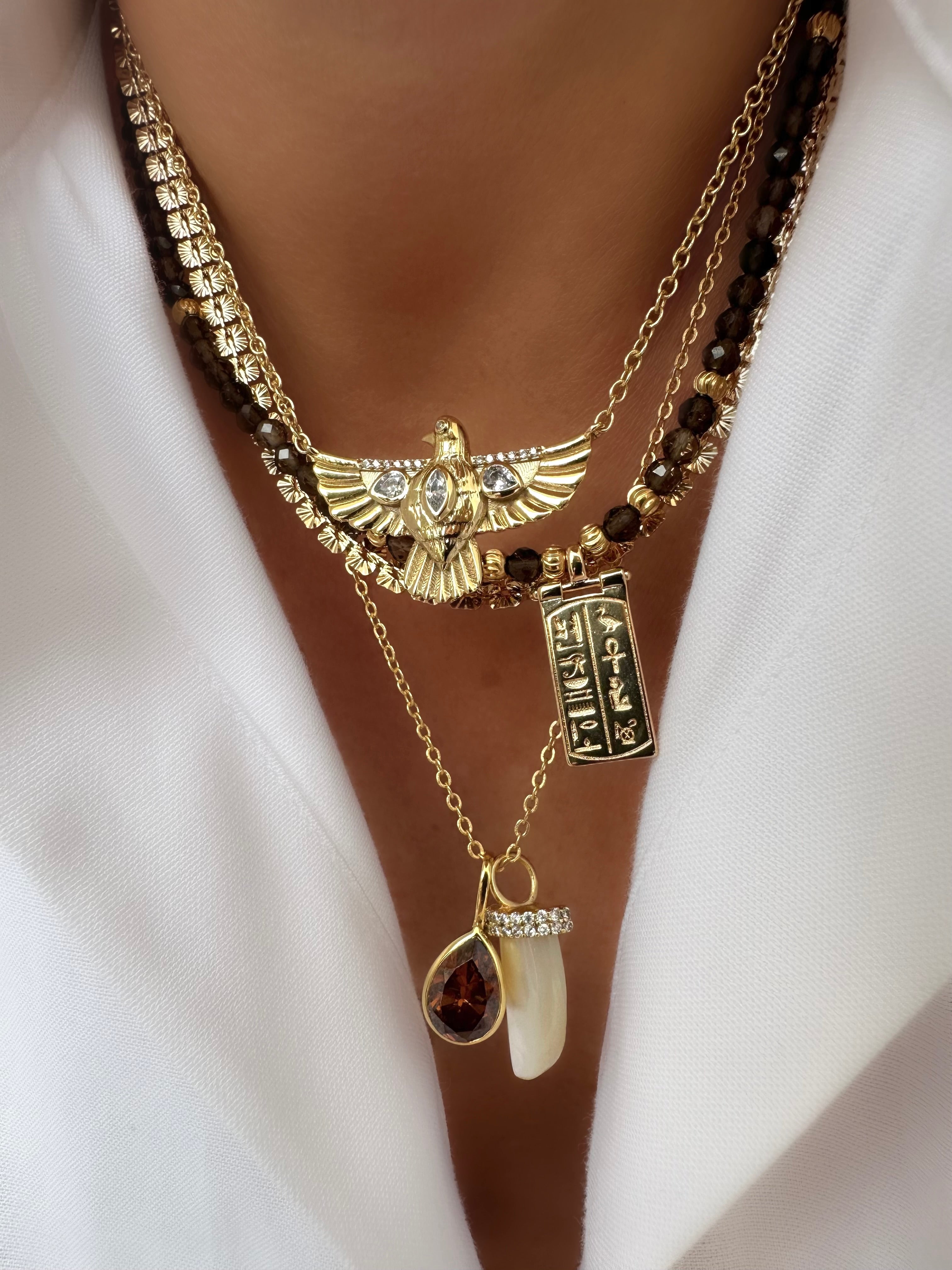 Pharaoh Stones Necklace (Smoky Quartz)