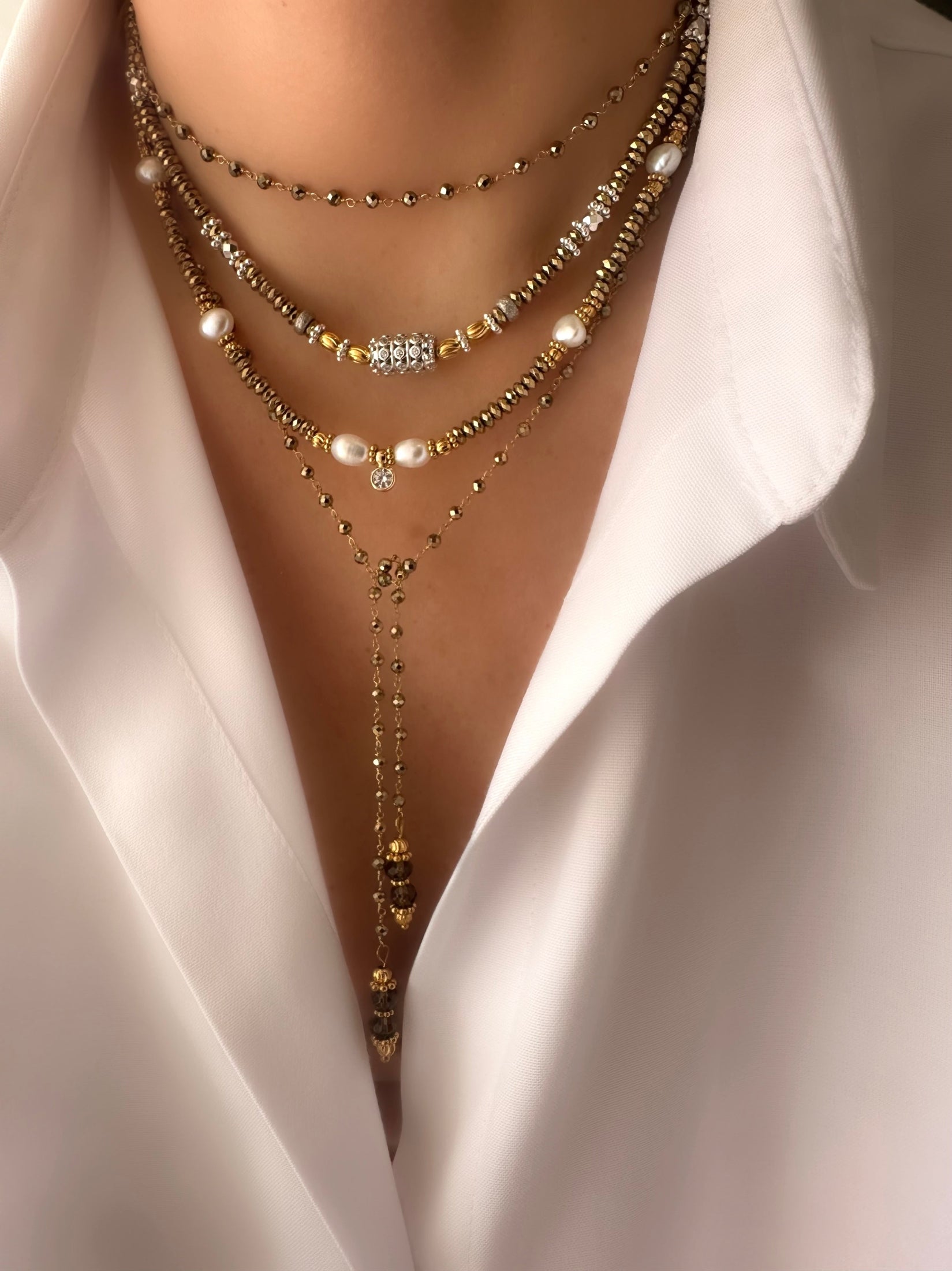 Pyrite Strong Necklace (925 Silver and Pyrite)