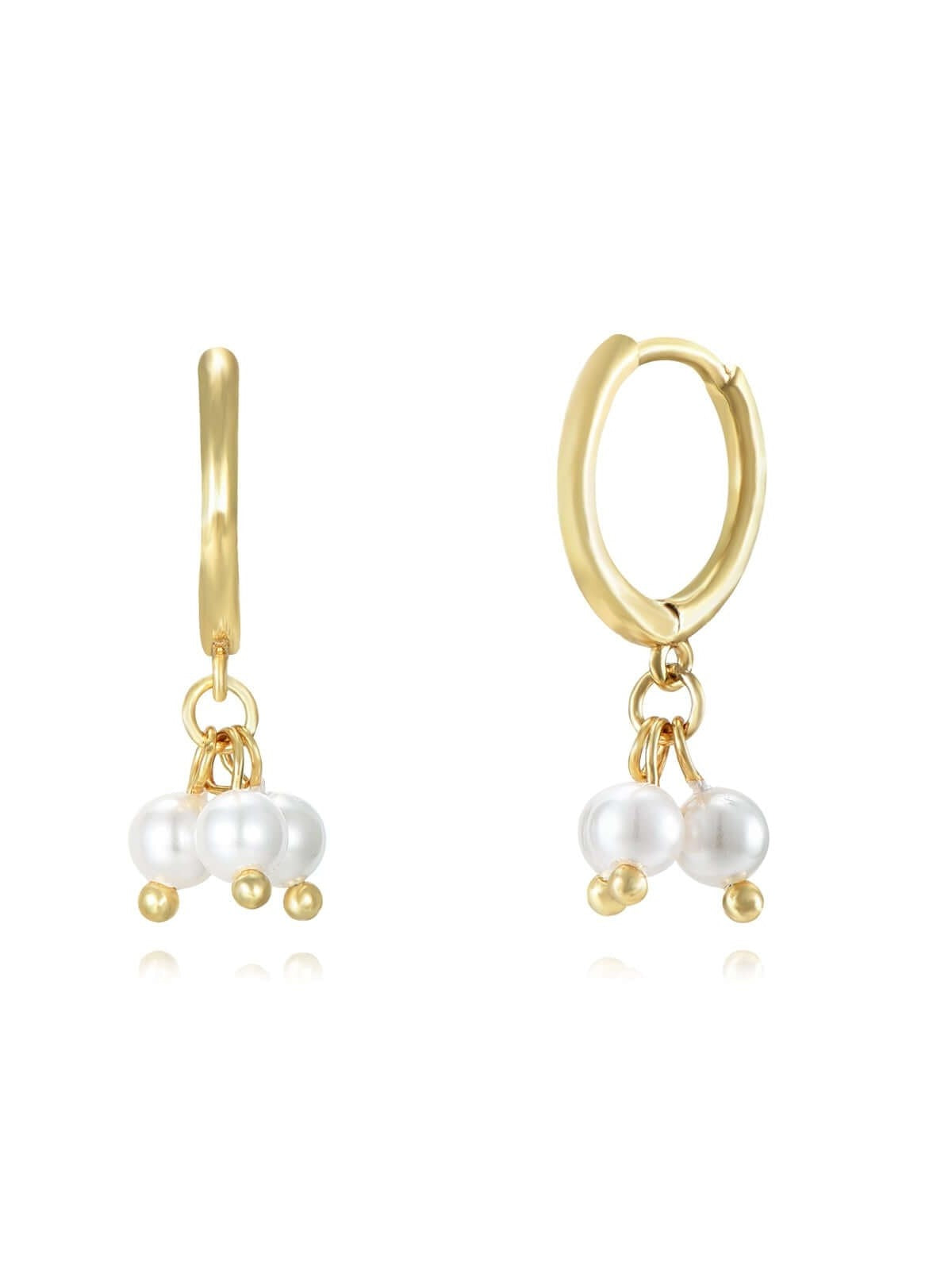 3 Pearl Earring (Gold Plated Silver)