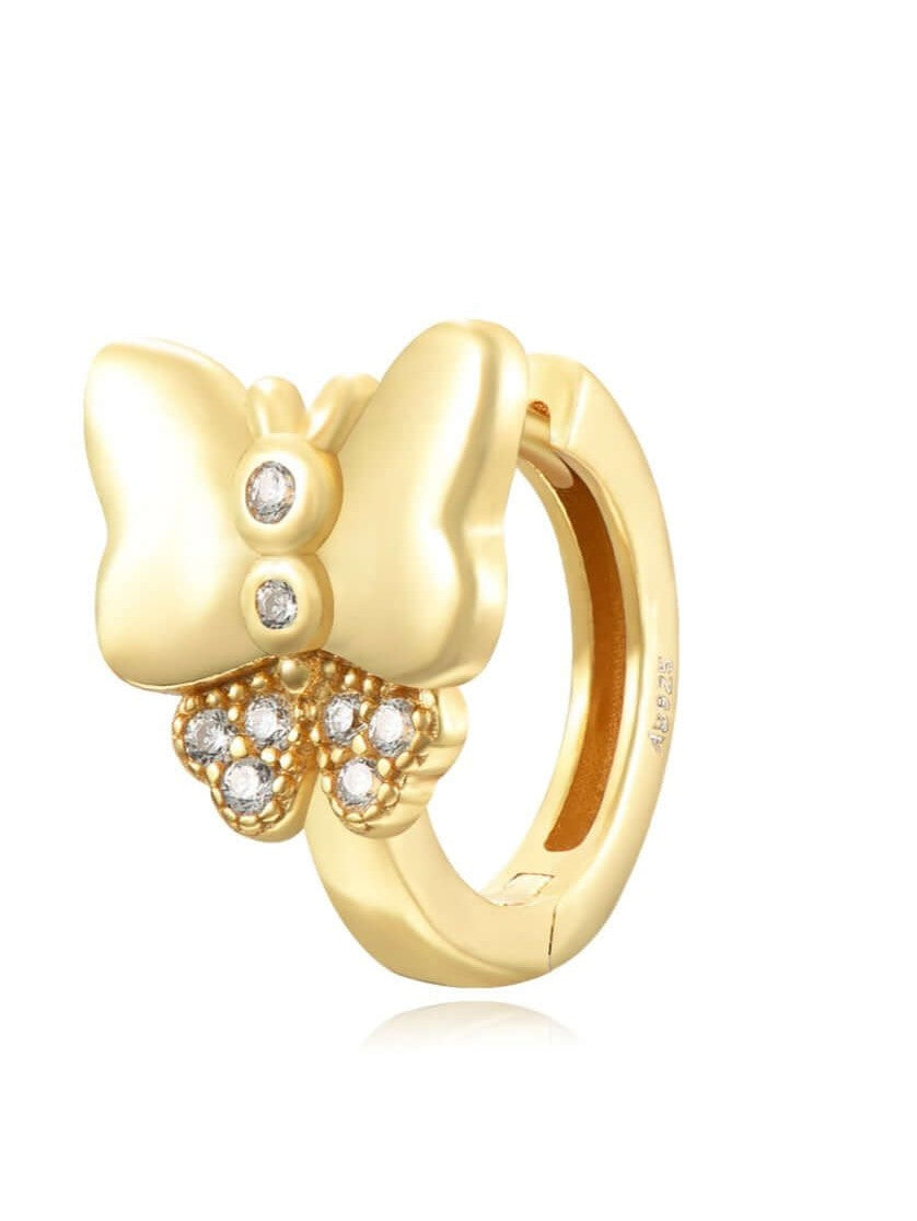 Le Marshand®  -  Joyería en plata 925, chapado en Oro 24K - Arito Mariposa lacito - Diseños propios - Brazaletes, pulseras, collares y pendientes - Joyería online - Mallorca