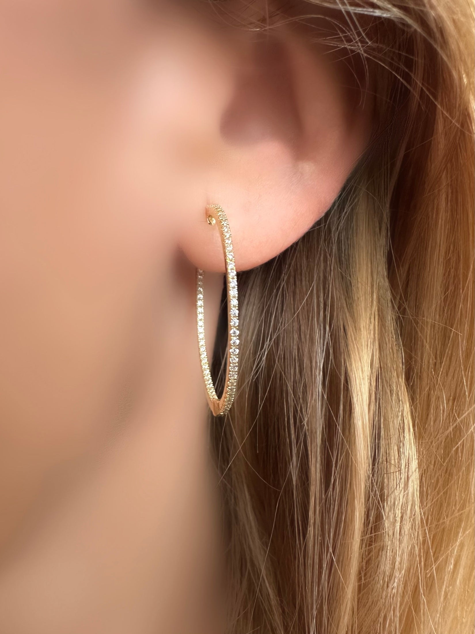 Dünne Creolen Circ 35 (vergoldetes Silber)