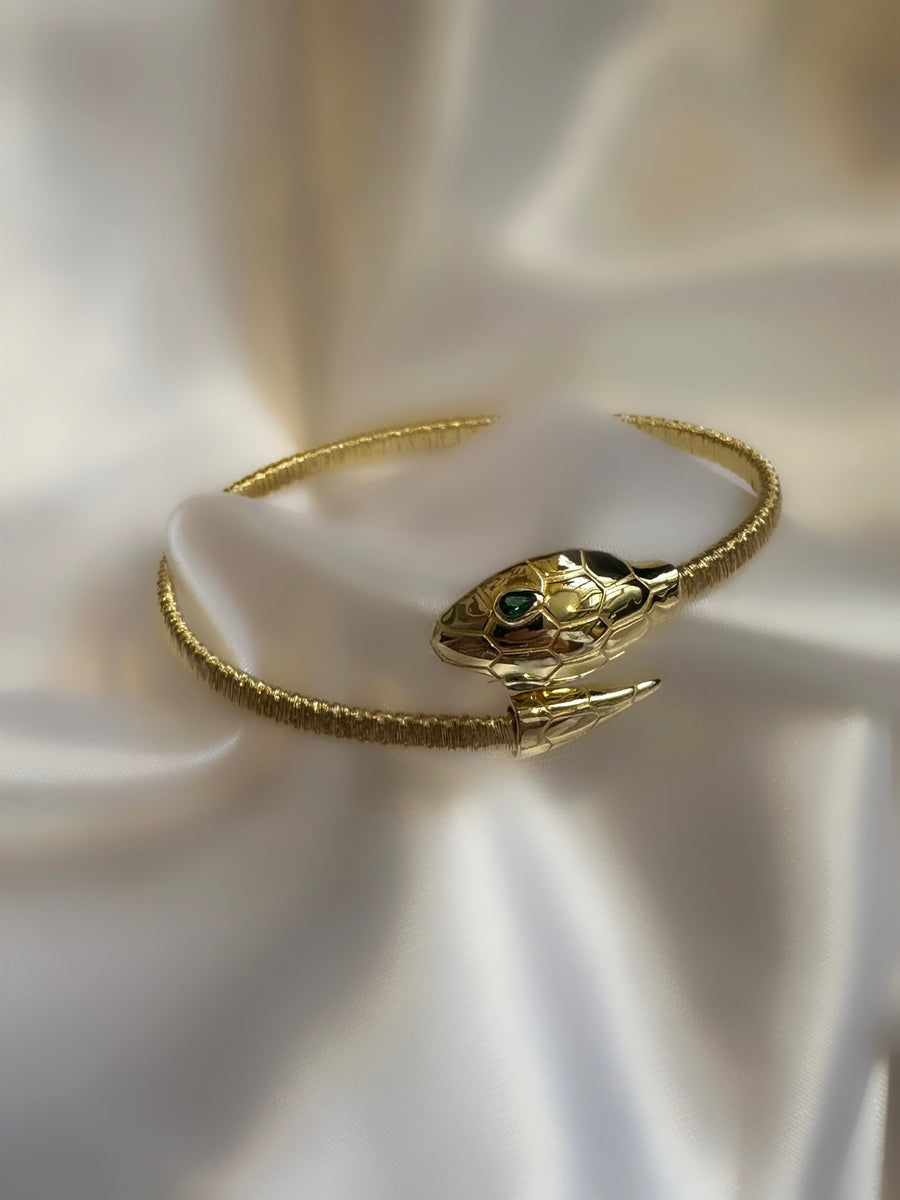 Βραχιόλι Snake Diamond (Ασήμι 925 επιχρυσωμένο με χρυσό 24Κ)