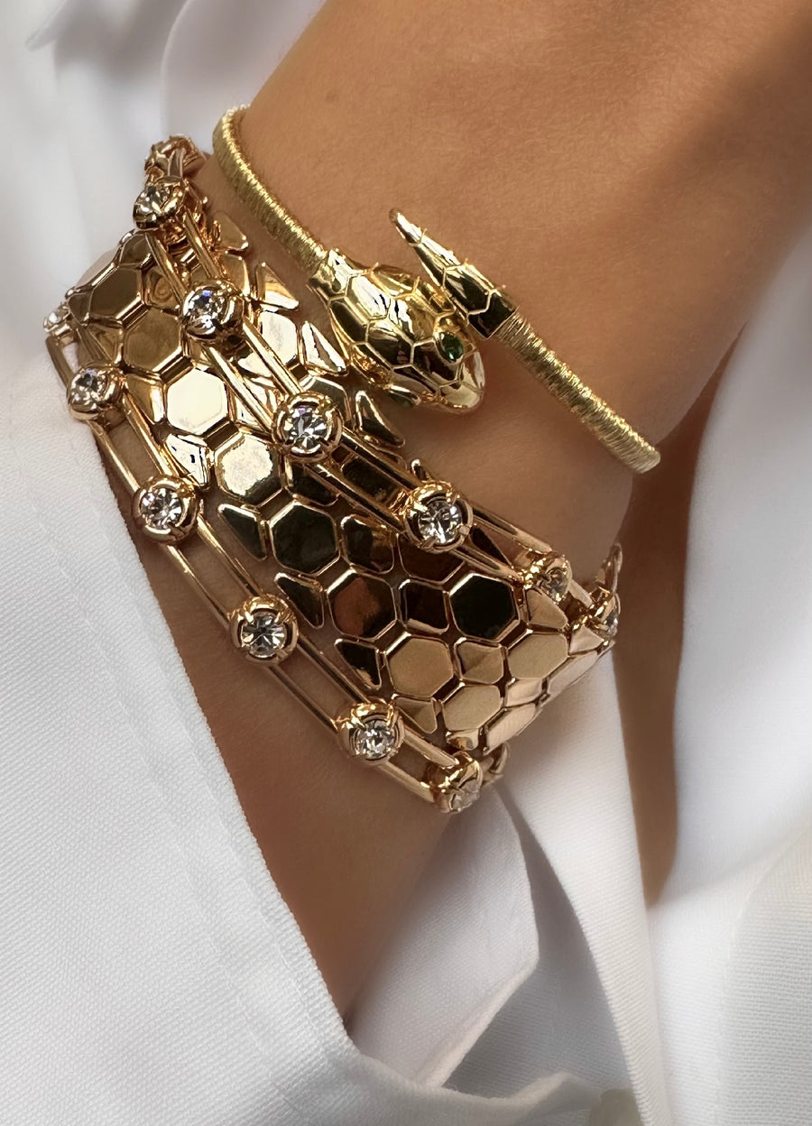 Βραχιόλι Snake Diamond (Ασήμι 925 επιχρυσωμένο με χρυσό 24Κ)