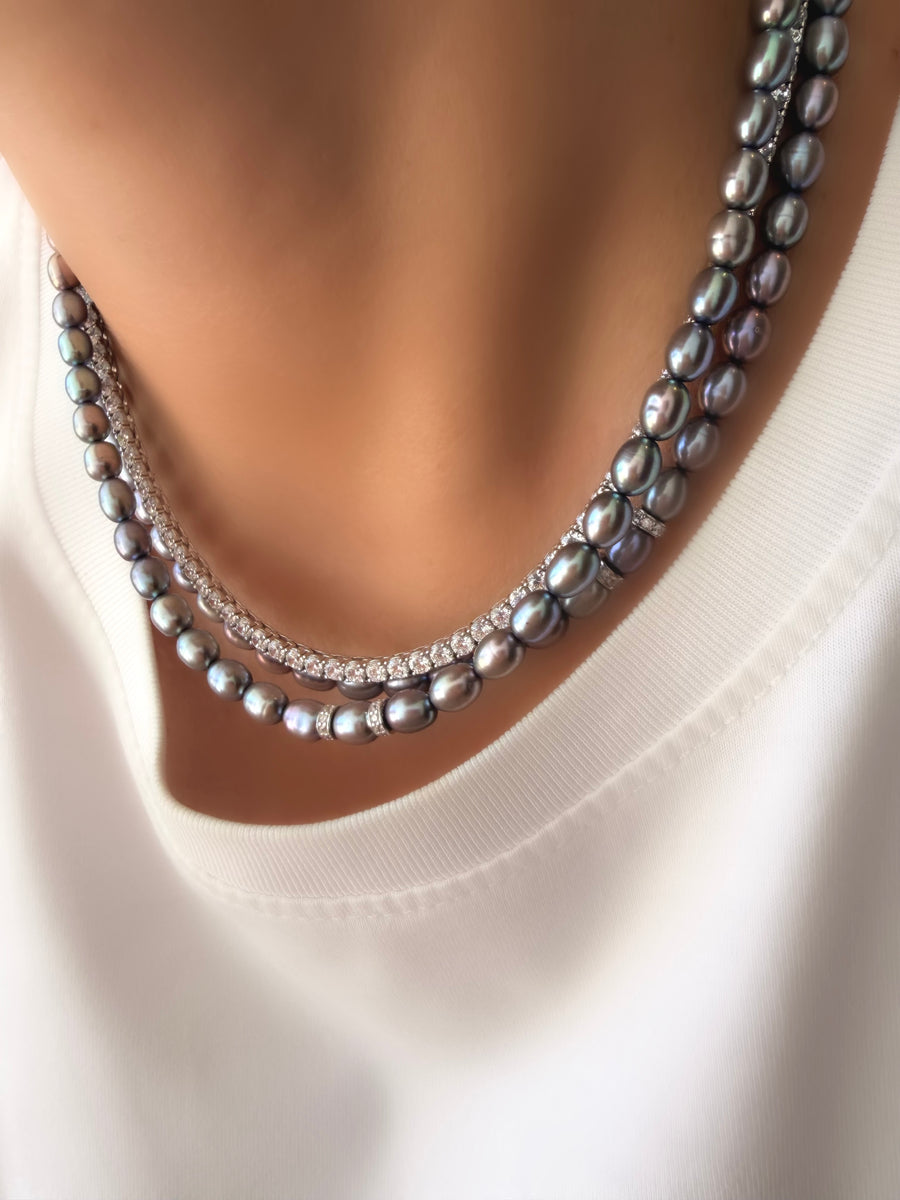 Collar Dolce Grey (Plata 925 y Perlas naturales)