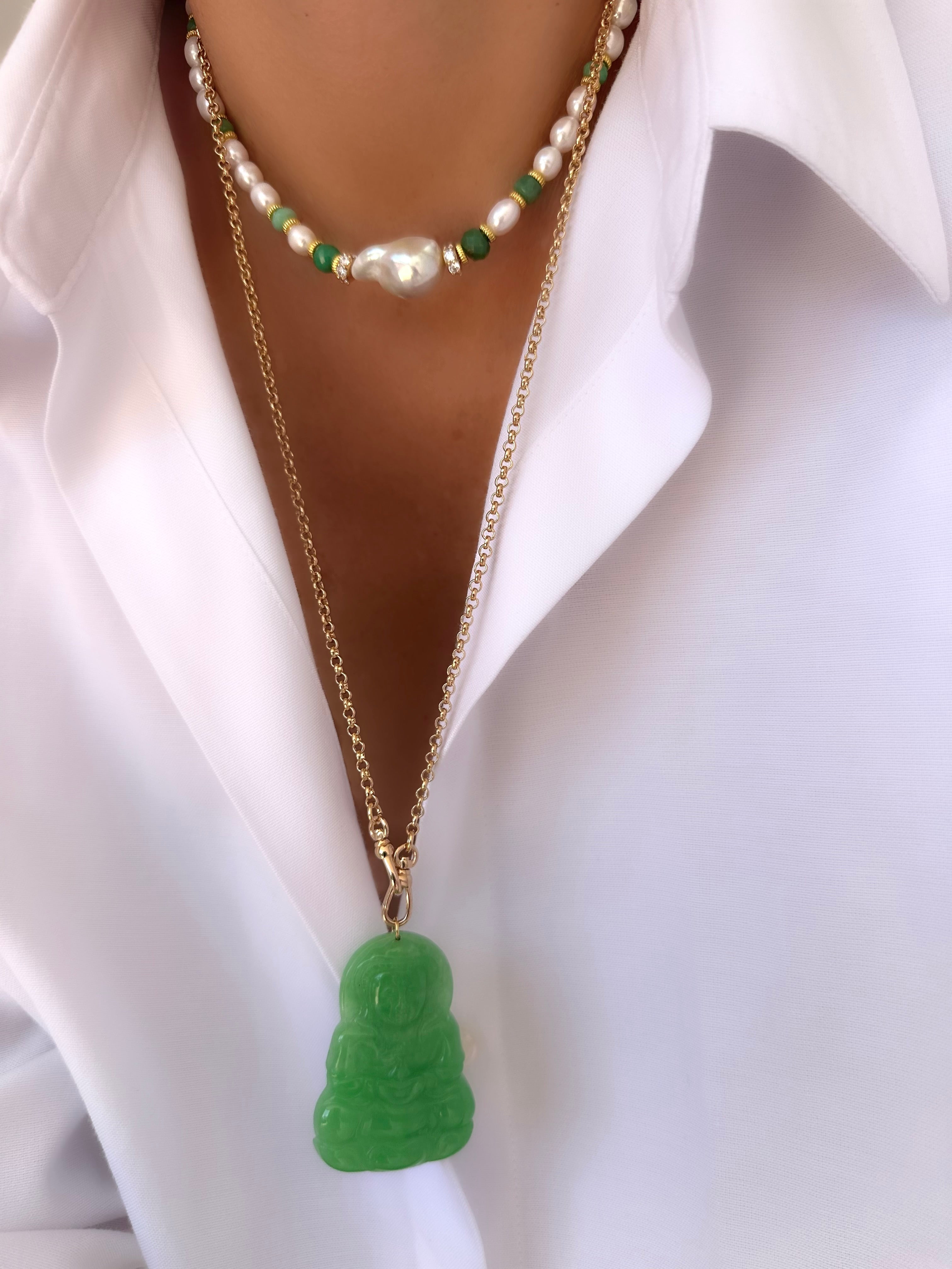 Buda Yin Halskette (Grünen Jade)
