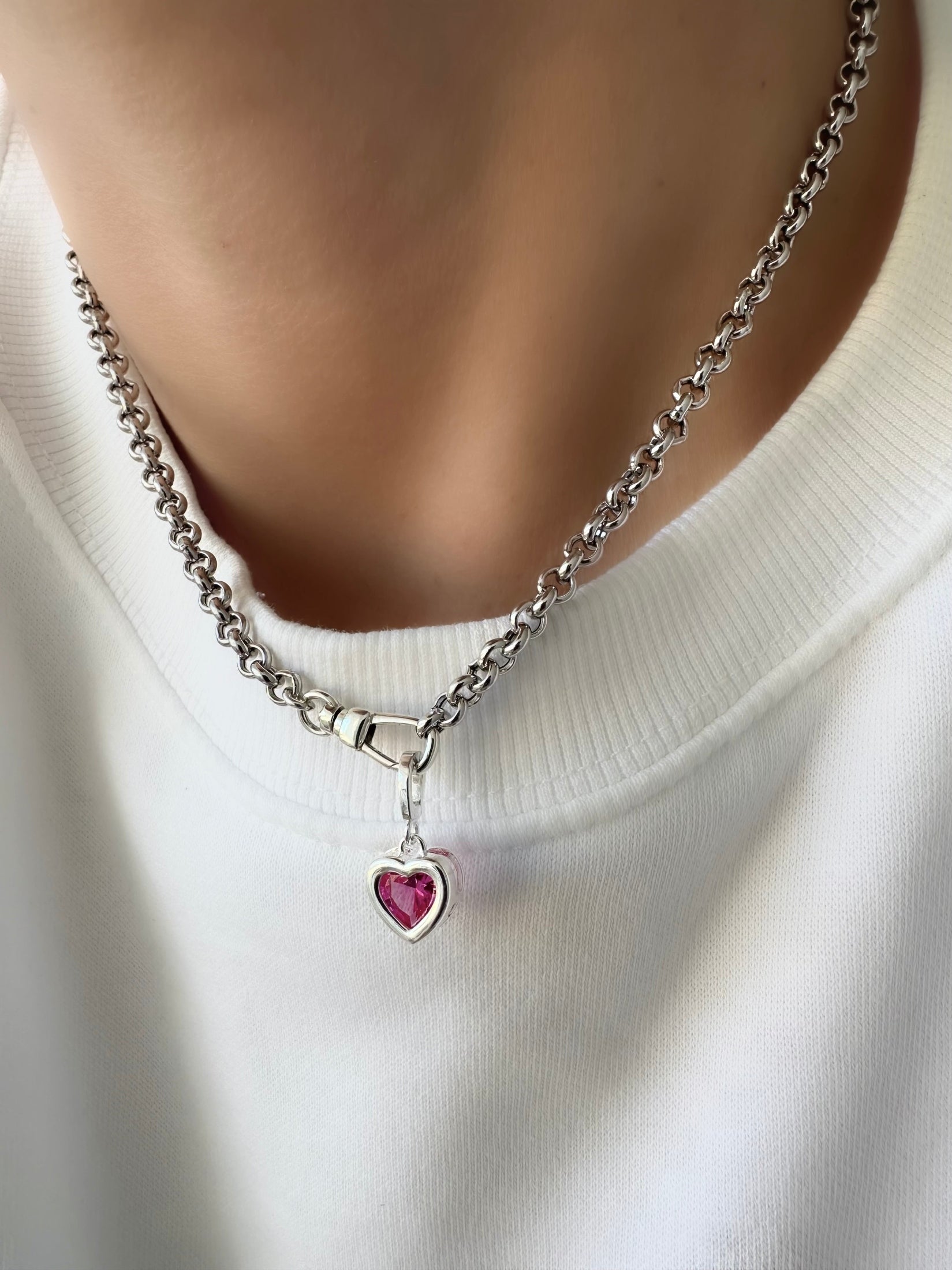 Allure Passion Necklace (Pink) (925 Sterling Silver)