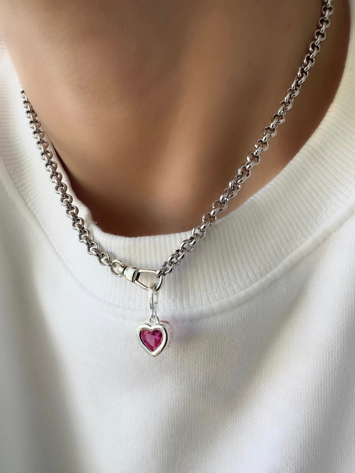 Allure Passion Necklace (Pink) (925 Sterling Silver)