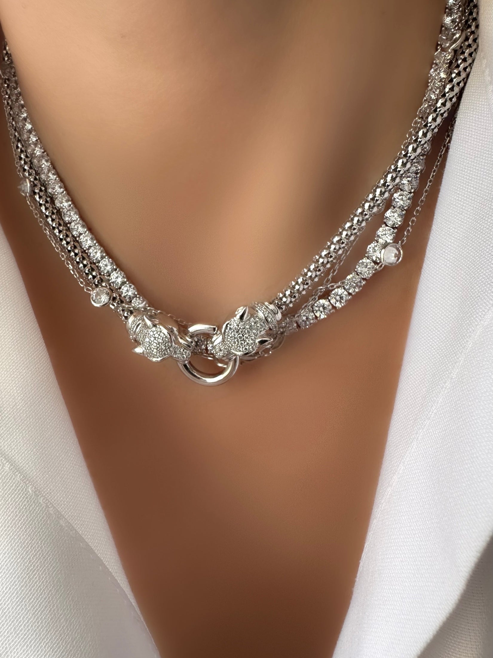 Collar Panteras (Plata de Ley 925)