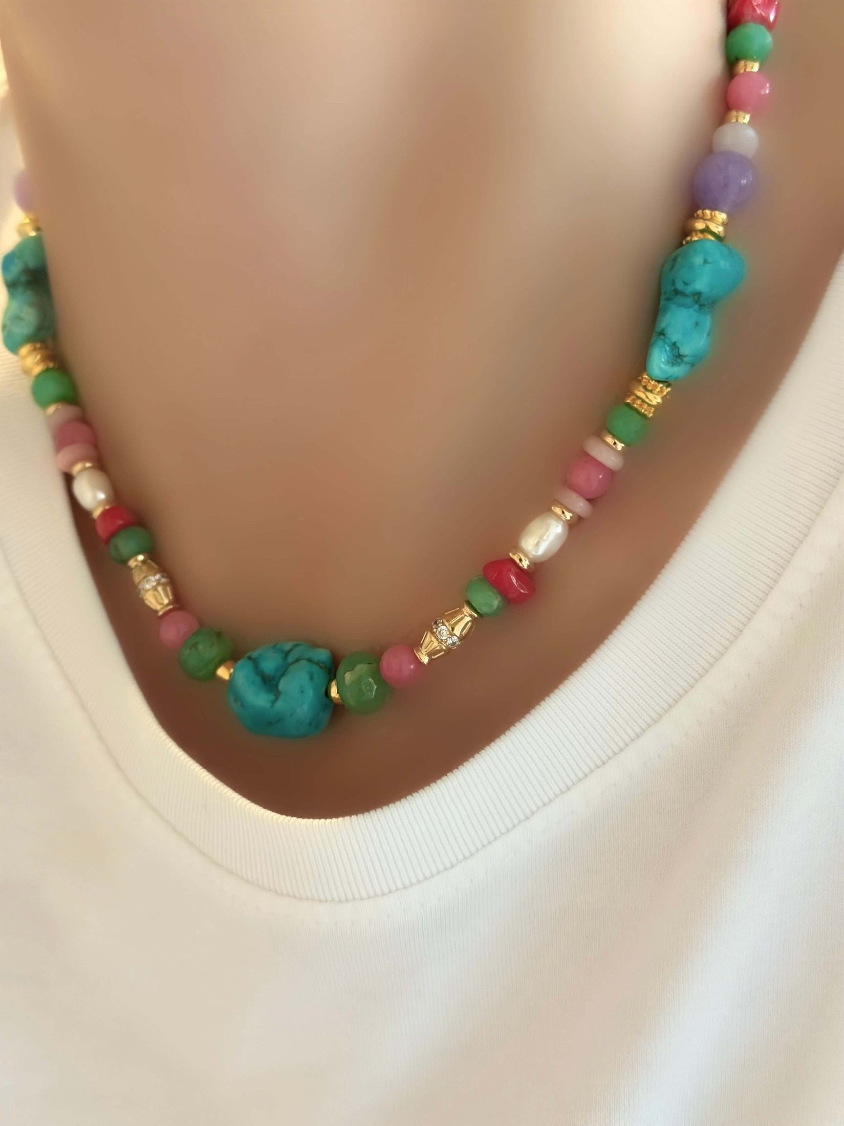 Messy Colour Halskette (Natursteine)