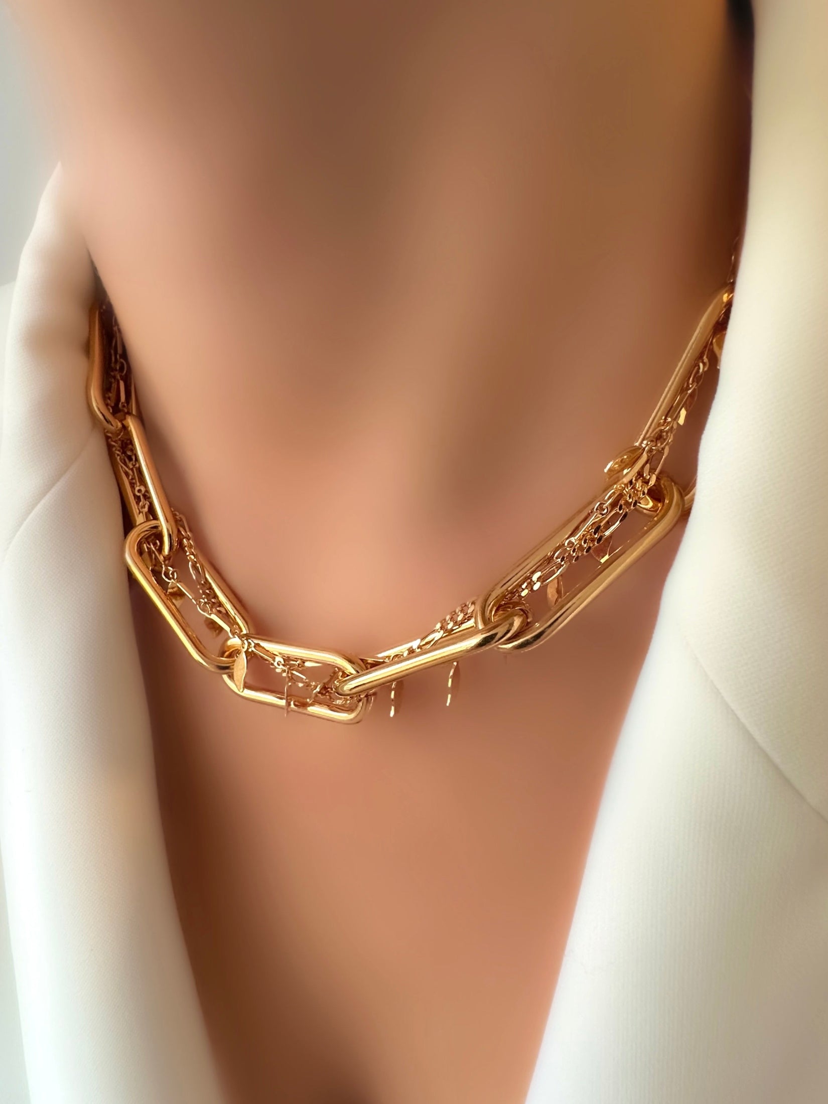 Mixed Leaf Chain Halskette