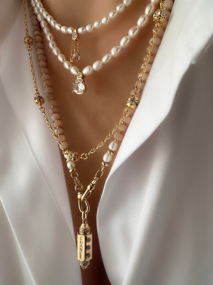 Collier Stones Amuleto Chance ( Pierre de Lune Orange)