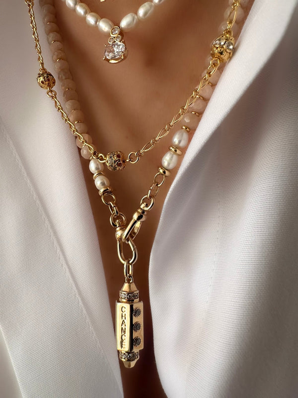 Collier Stones Amuleto Chance ( Pierre de Lune Orange)
