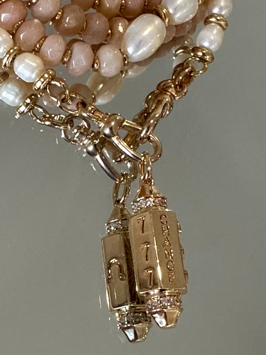 Collier Stones Amuleto Chance ( Pierre de Lune Orange)