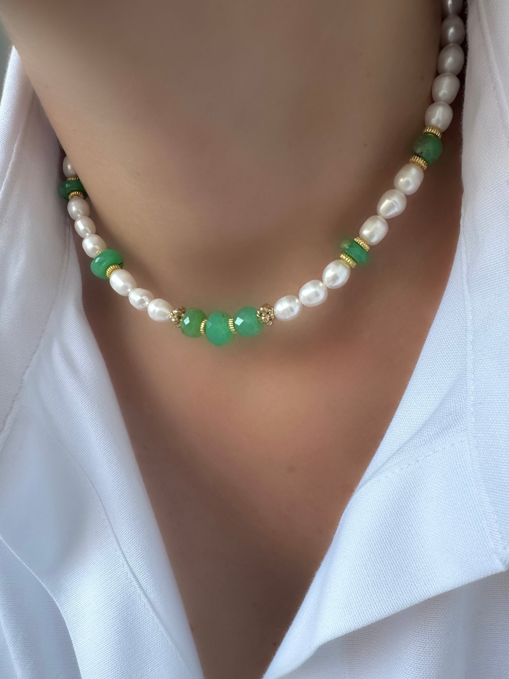 Collar Stones Crisol (Perlas y Aventurina)