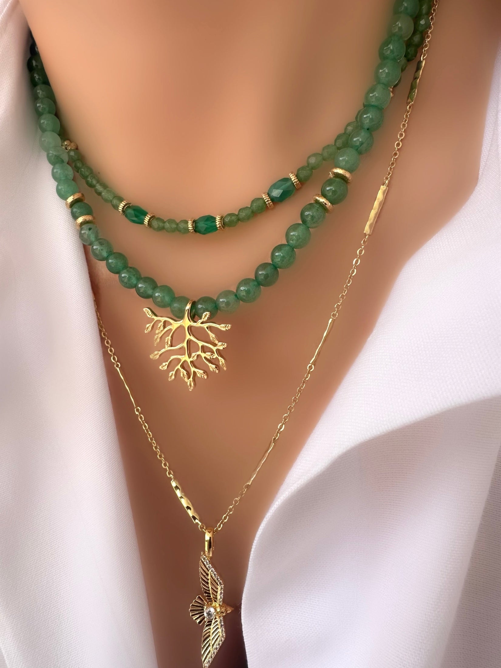 Collar Stones Mint (Aventurina y Onix)