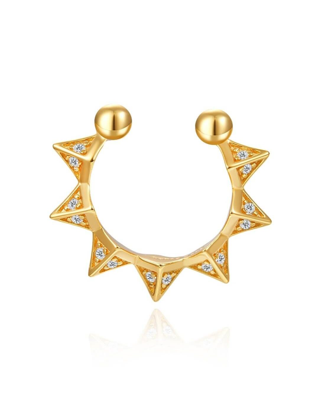 Cuff Lux 25 Spikes (Gold Plated Silver)