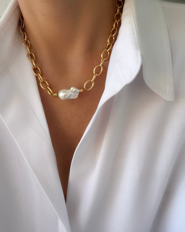 Collar Chain Perle Baroque