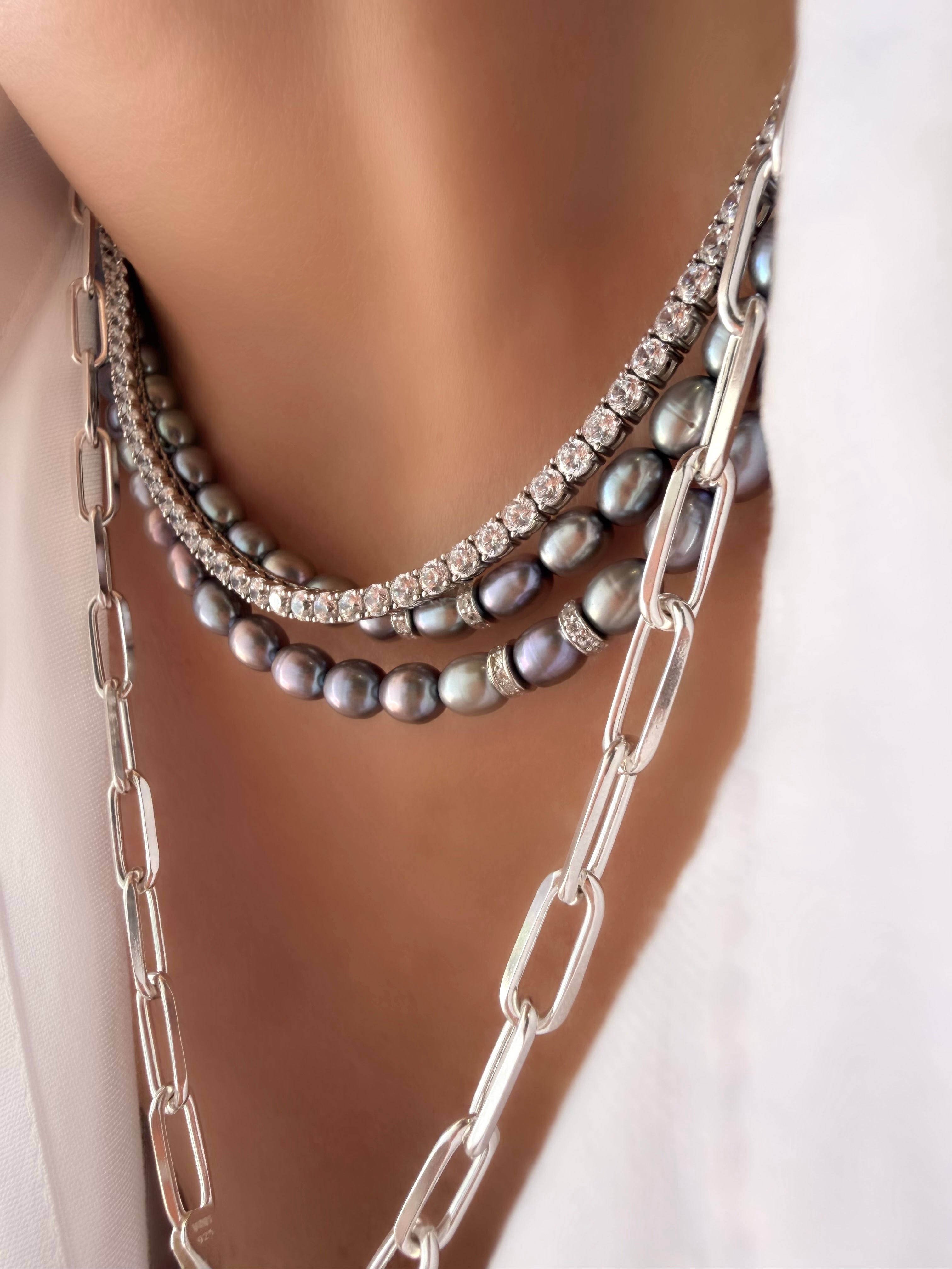 Collar Dolce Grey (Plata 925 y Perlas naturales)