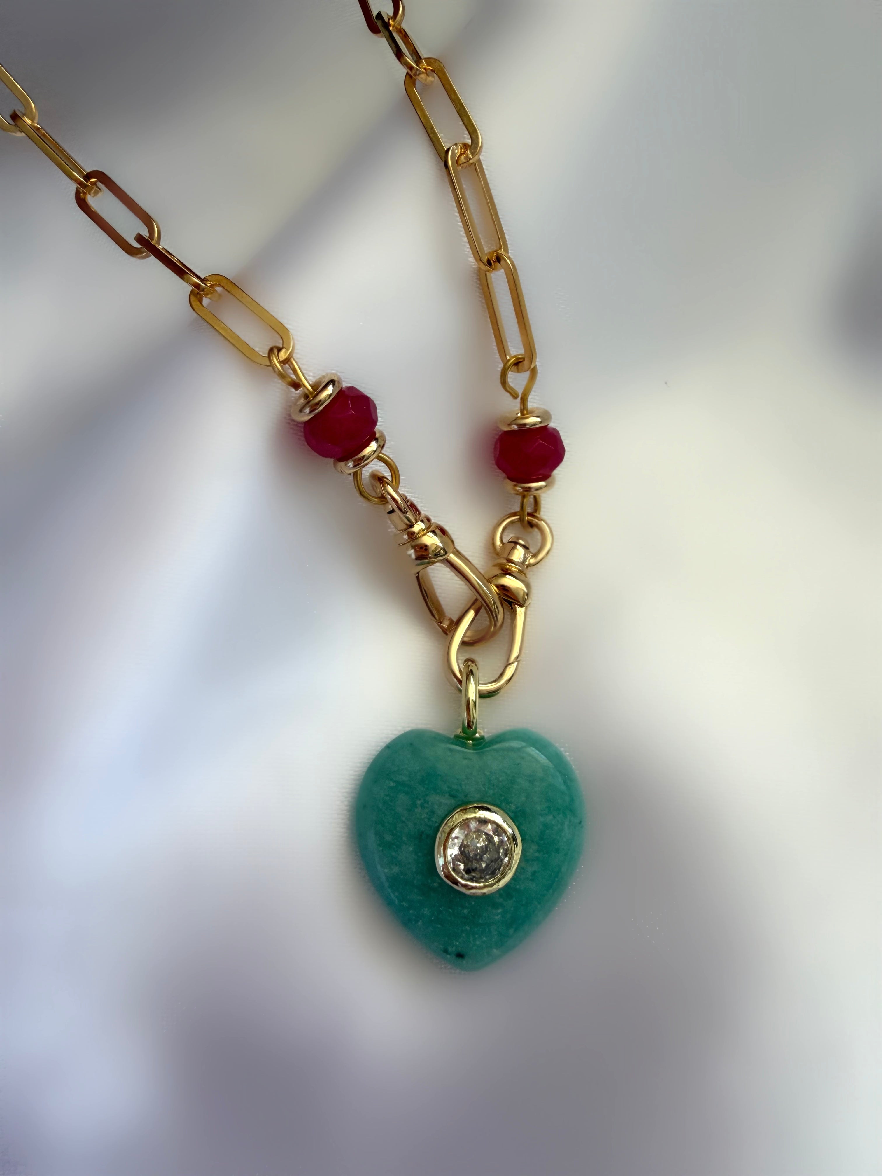 Collar Stone Heart (Amazonita)