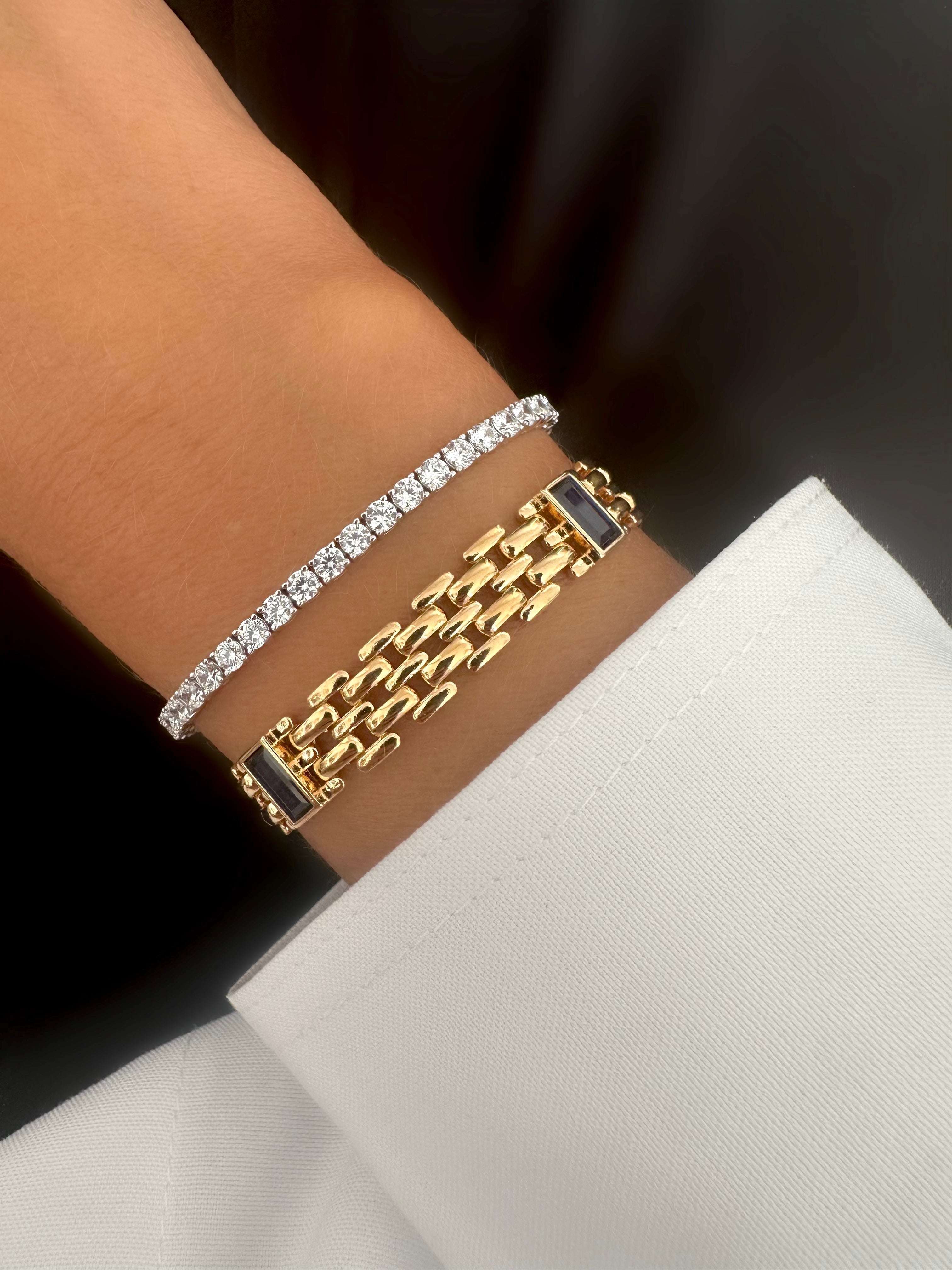 Klassisches Riviere-Armband (3 mm) (925er Silber)