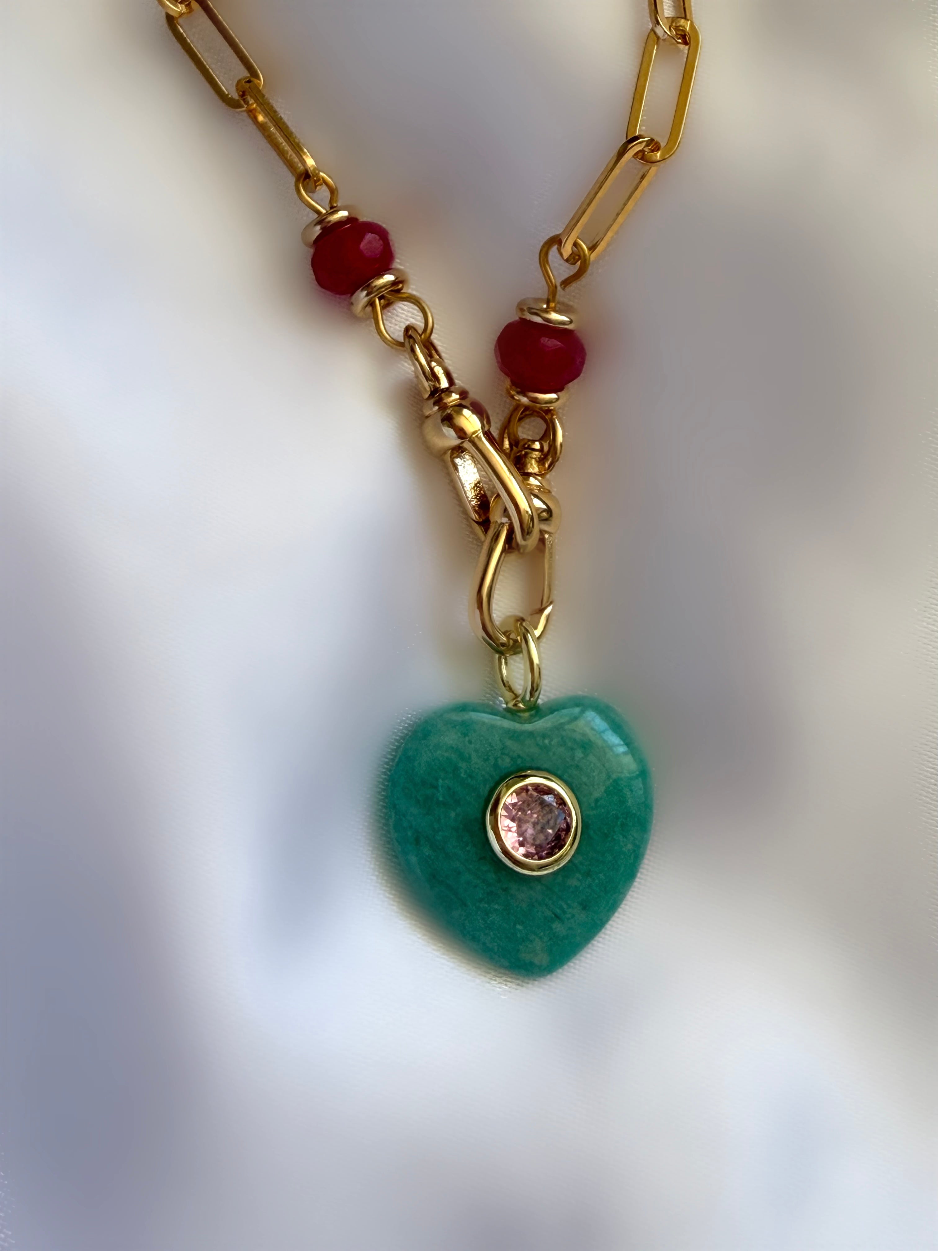 Collar Stone Heart (Amazonita)