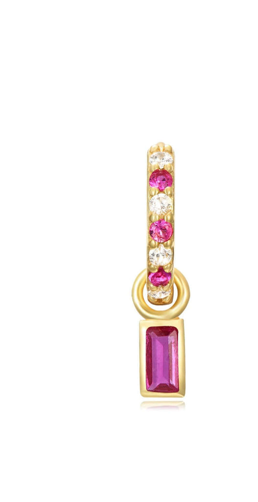 Le Marshand®  -  Joyería en plata 925, chapado en Oro 24K - Arito Petit Baguette (Rosa) - Diseños propios - Brazaletes, pulseras, collares y pendientes - Joyería online - Mallorca