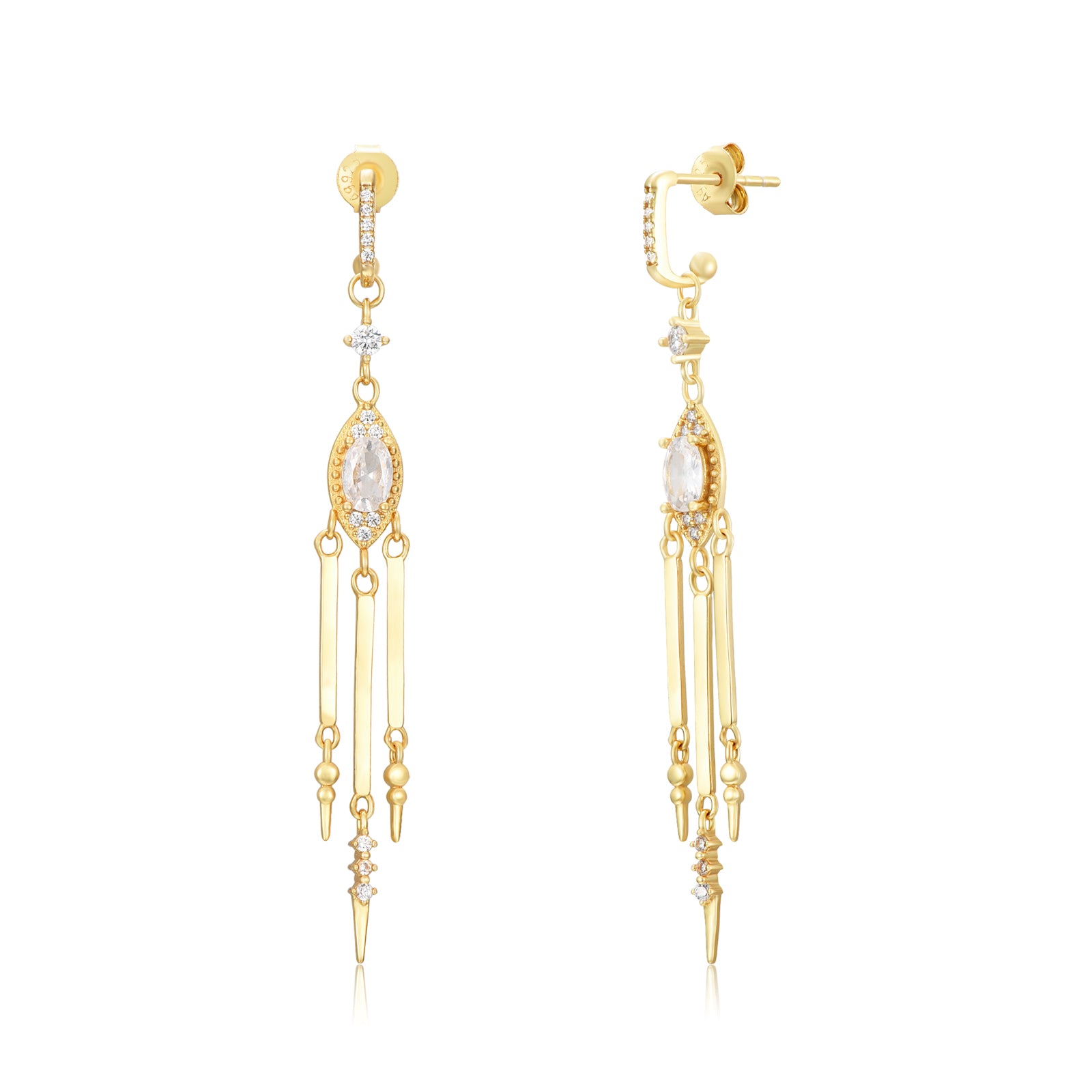BlueStone 22k (916) Yellow Gold Dhanishta Drop Earrings : Amazon.in: Fashion