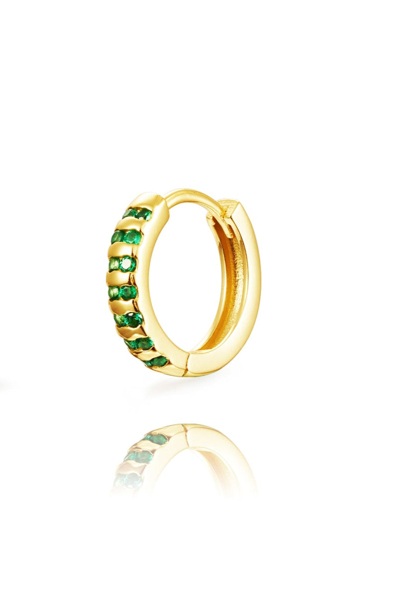 Arito Sinos (Verde) (Plata 925 bañada oro 18k)