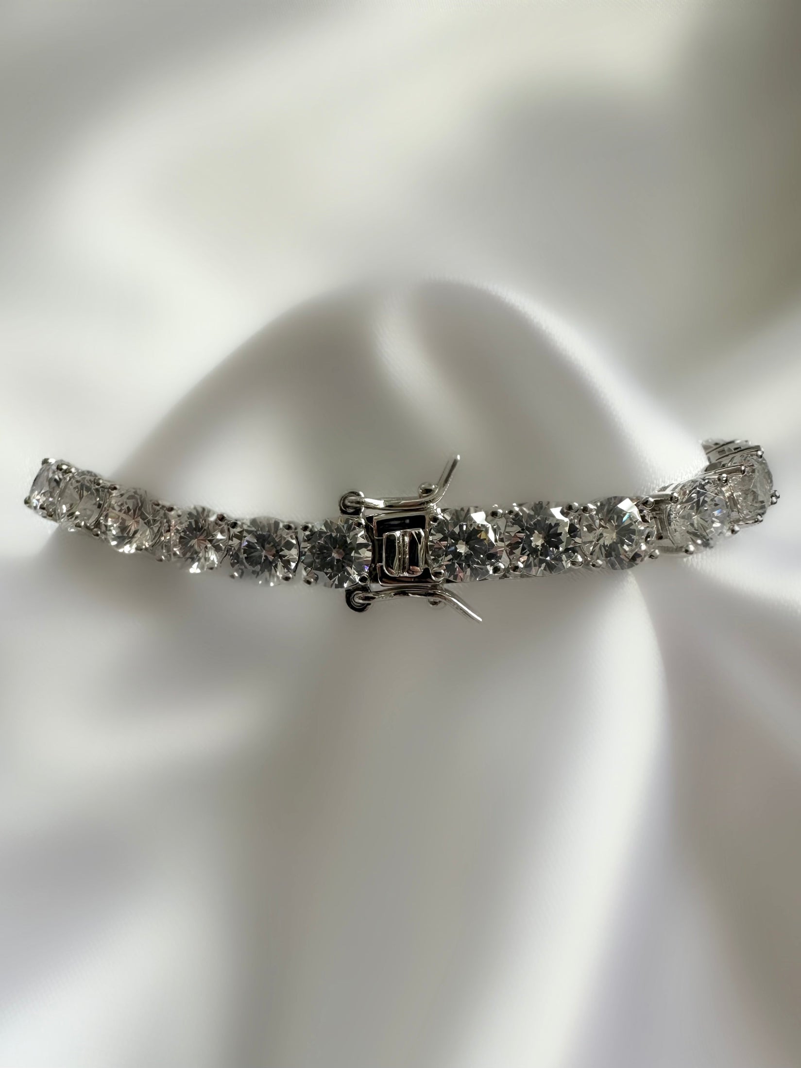 Classic Riviere Bracelet (5mm) (925 Silver)