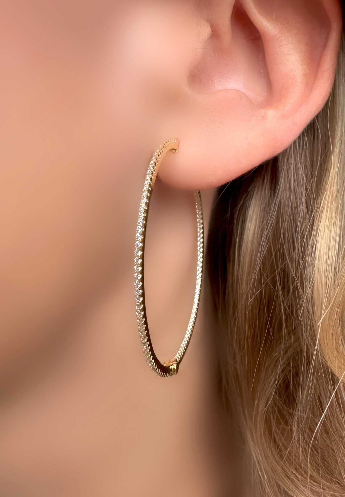 Aros City 50 (Plata 925 bañada oro 18k) - LE MARSHAND™