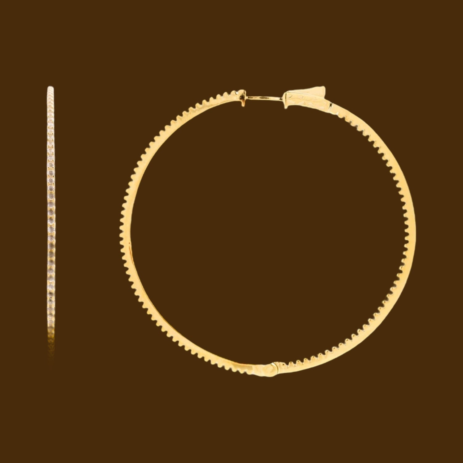Aros City 50 (Plata 925 bañada oro 18k) - LE MARSHAND™