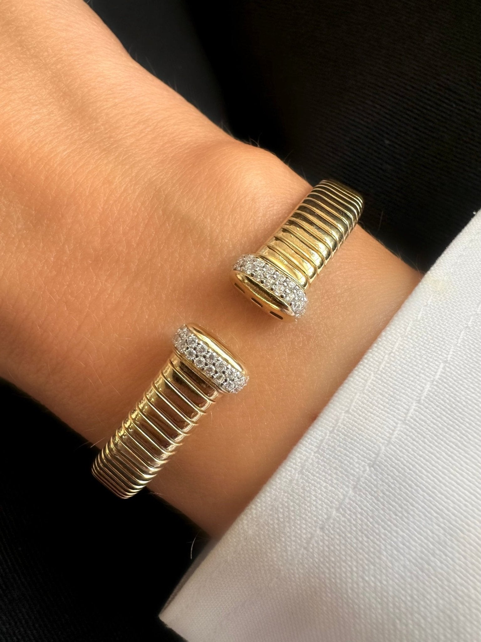 Brazalete Cruise Open (Plata 925 bañada Oro 18k) - LE MARSHAND™