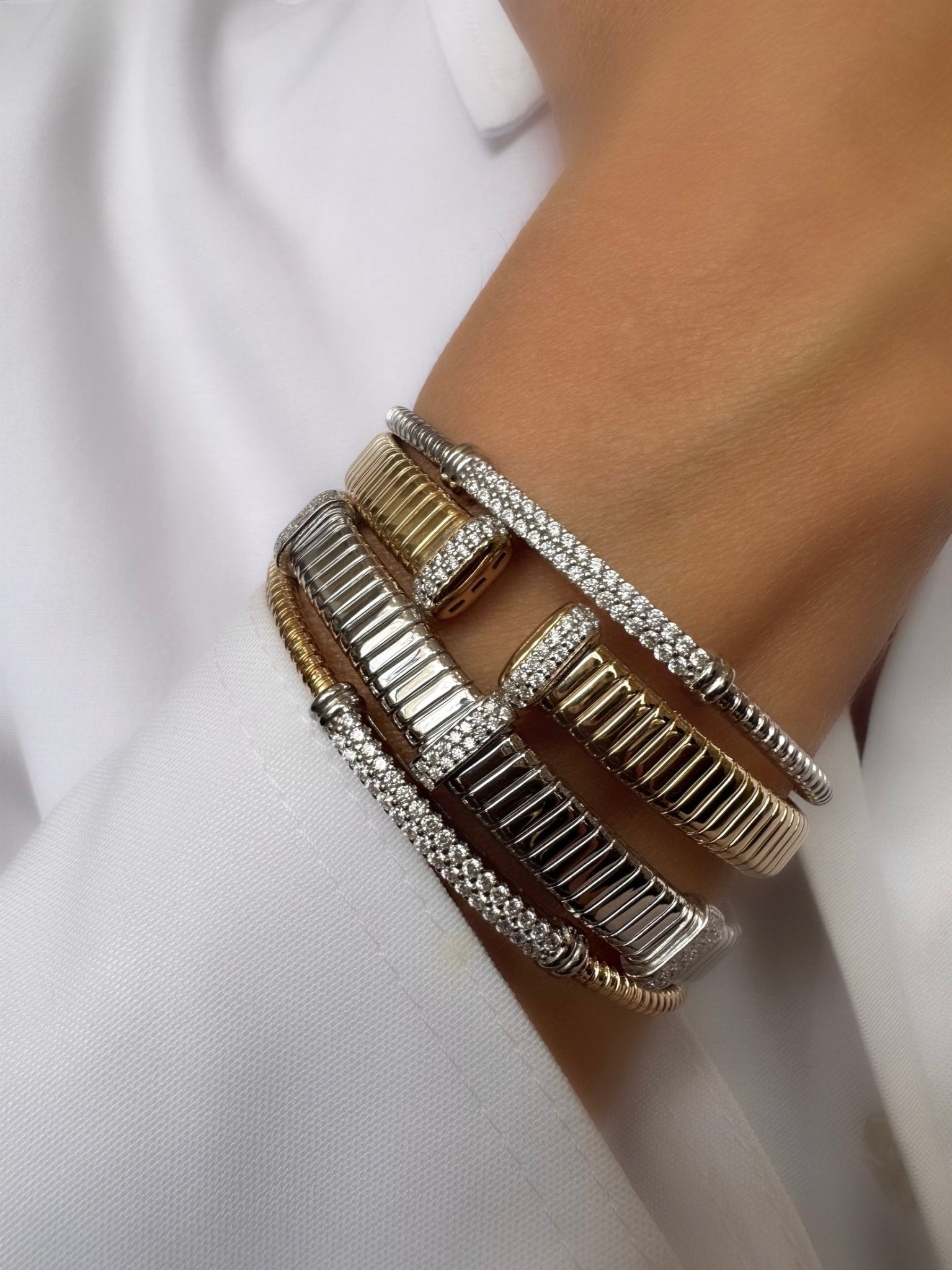 Brazalete Cruise Open (Plata 925 bañada Oro 18k) - LE MARSHAND™