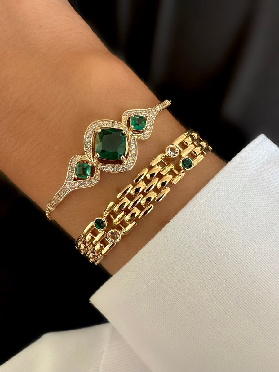 Brazalete Leoni Cristal Dots (Verde) - LE MARSHAND™