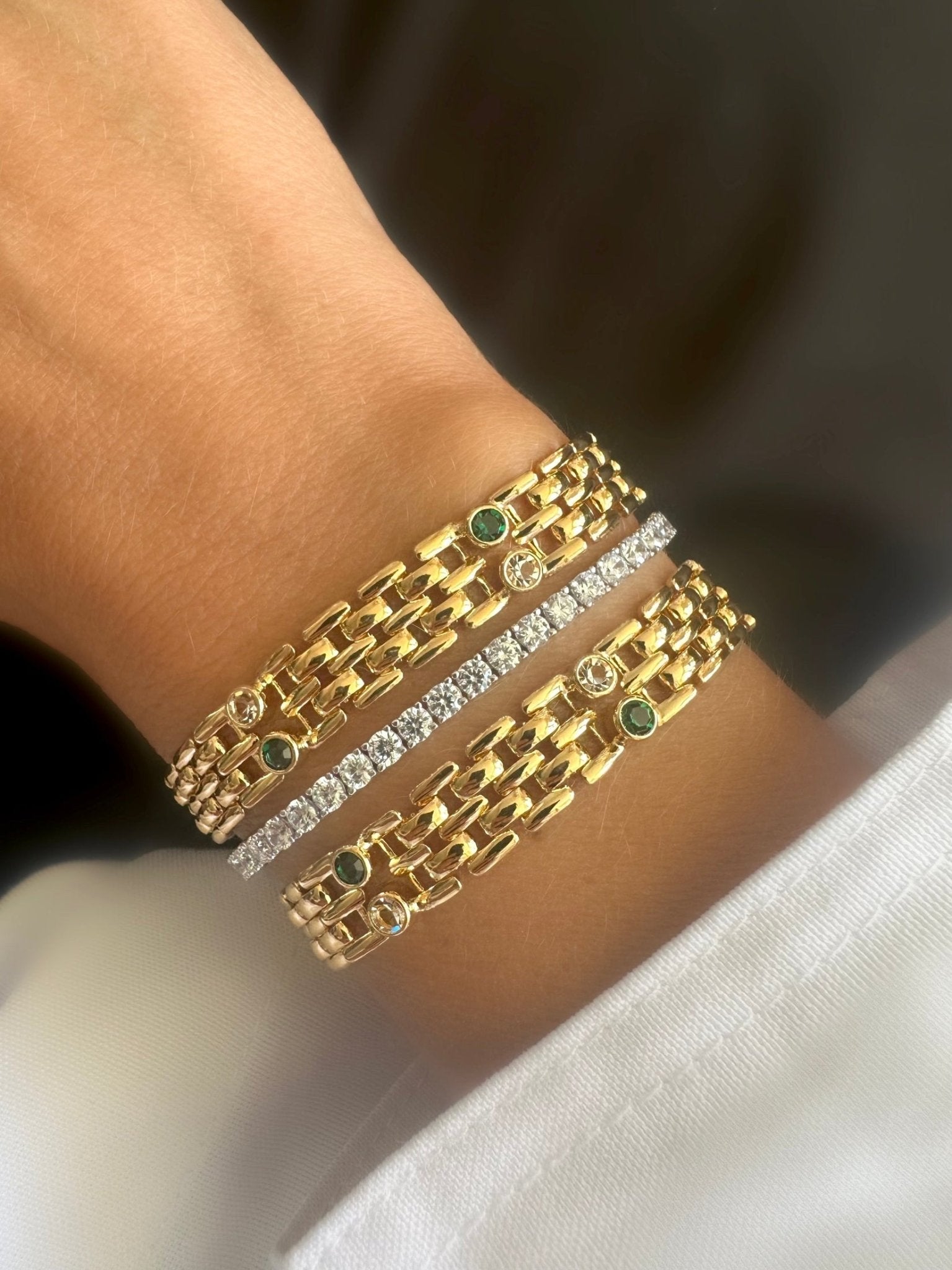 Brazalete Leoni Cristal Dots (Verde) - LE MARSHAND™