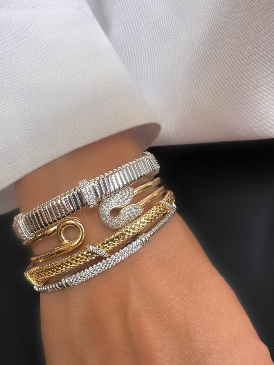 Brazalete Pin Up (Plata 925 bañada Oro 18k) - LE MARSHAND™