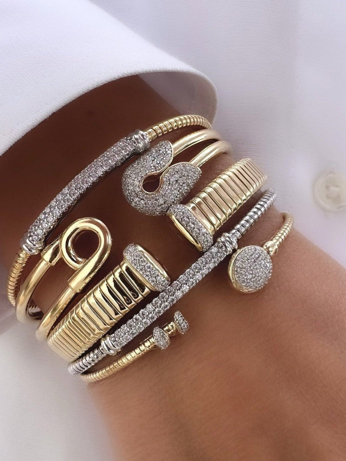 Brazalete Pin Up (Plata 925 bañada Oro 18k) - LE MARSHAND™