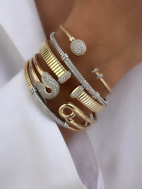 Brazalete Pin Up (Plata 925 bañada Oro 18k)