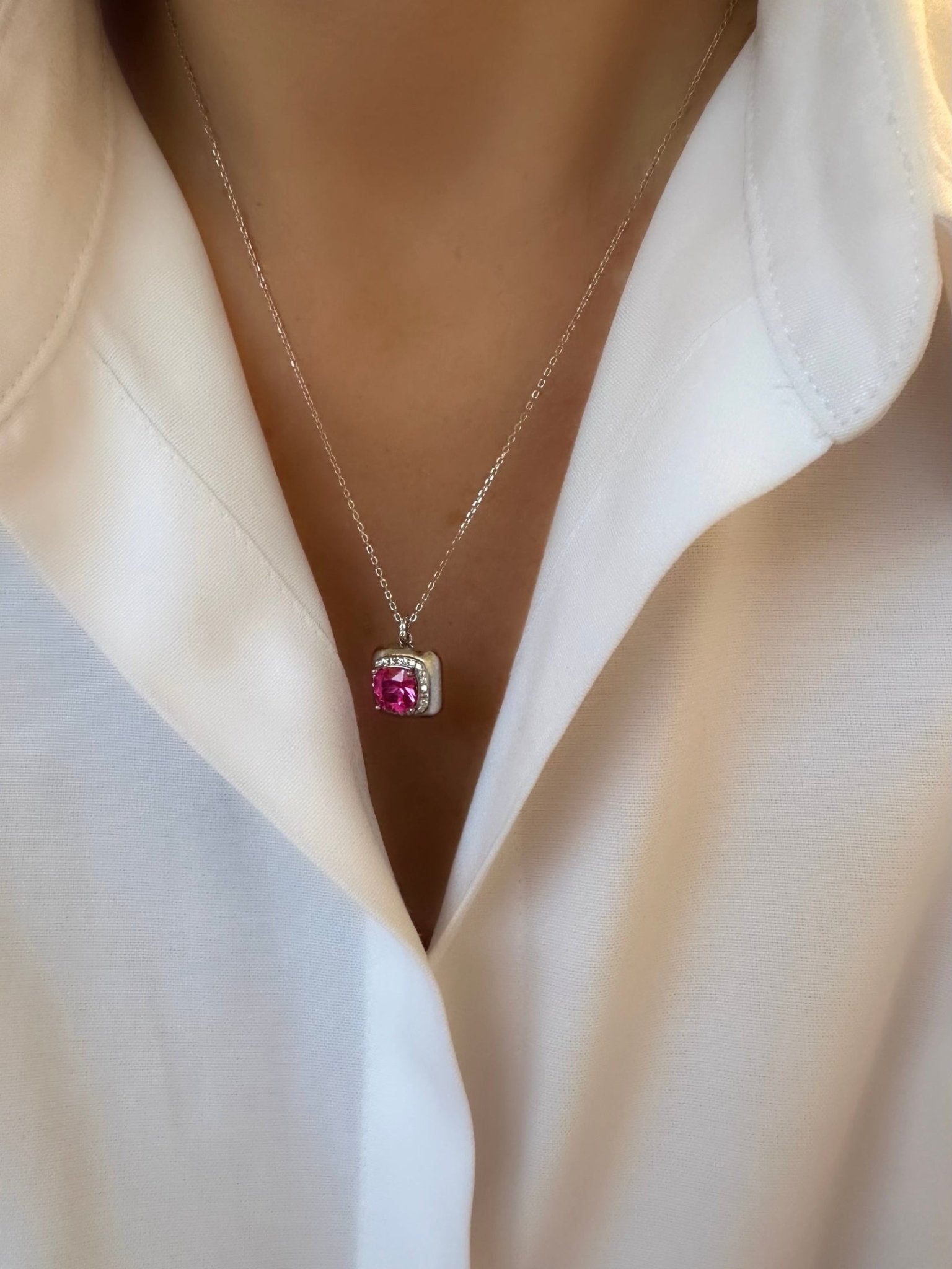 Collar Carly (Rosa) (Plata 925) (RBJ*) - LE MARSHAND™
