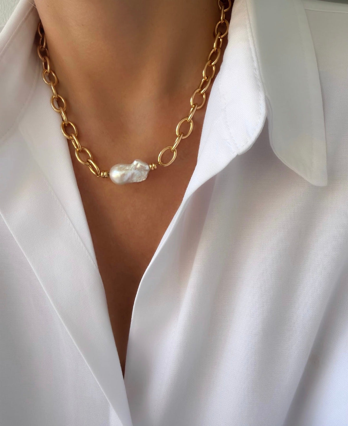 Collar Chain Perle Baroque