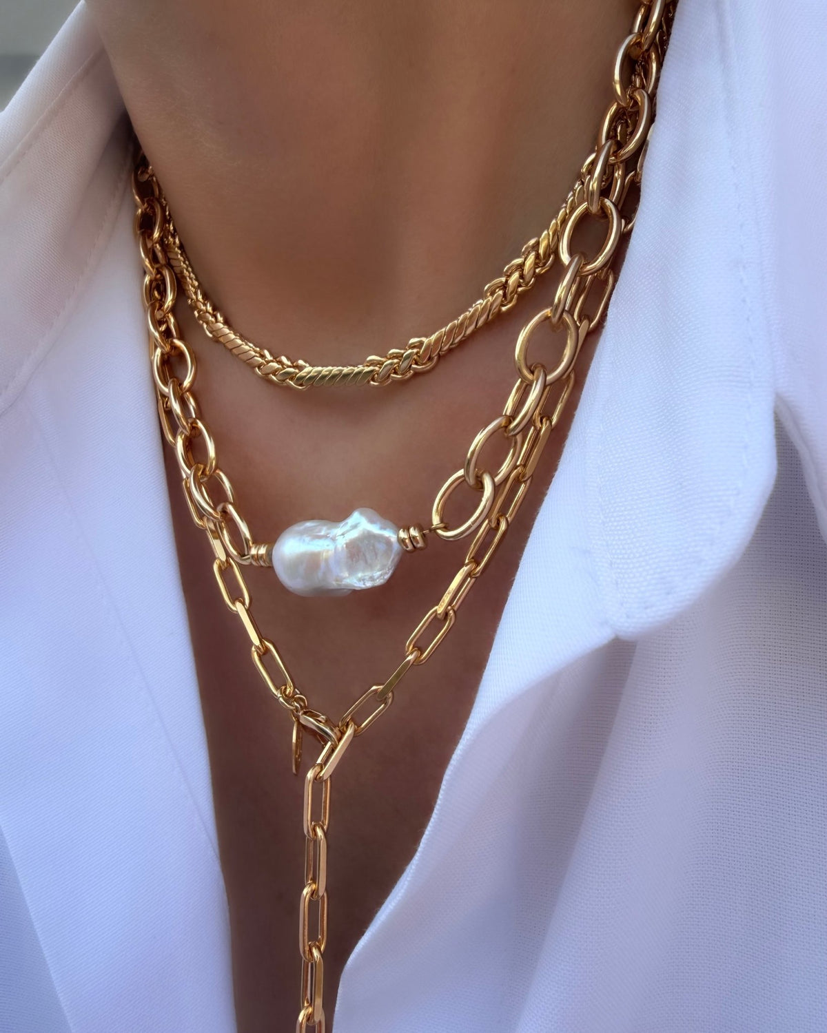 Collar Chain Perle Baroque