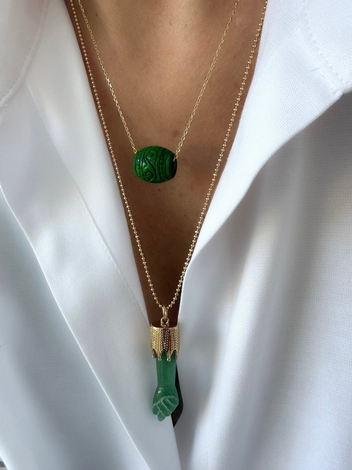 Collana Mano Figa (Avventurina)